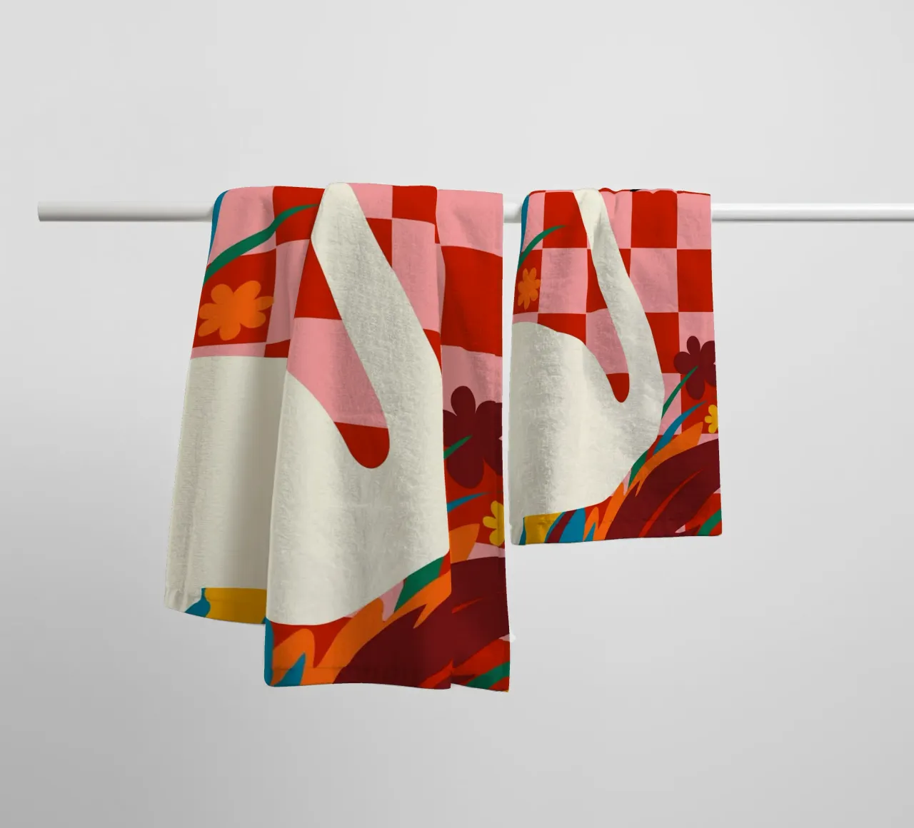 Checkers & The Great Egret towel by 83oranges