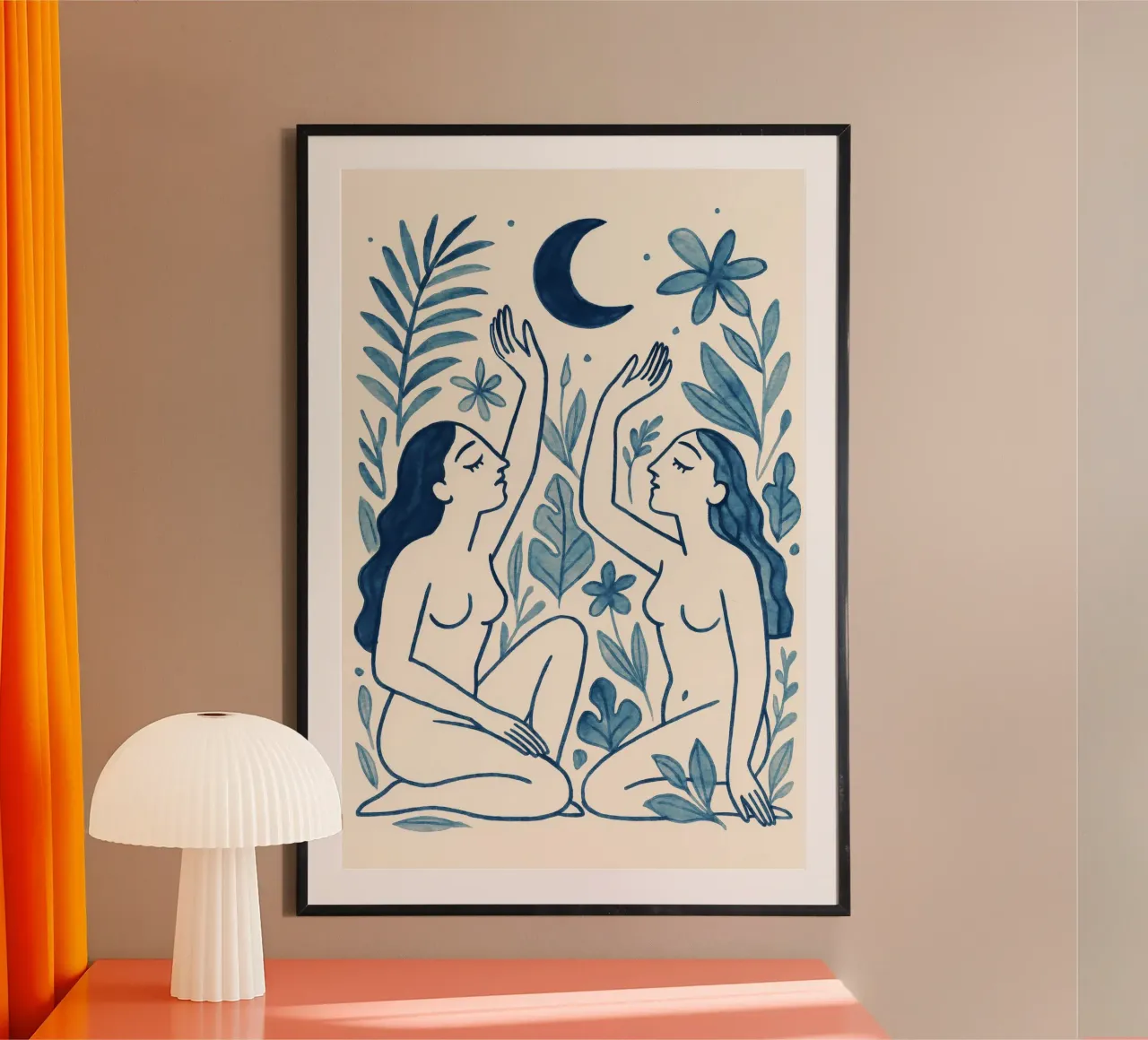 The Moon Sisters poster con telaio in plastica da treechild