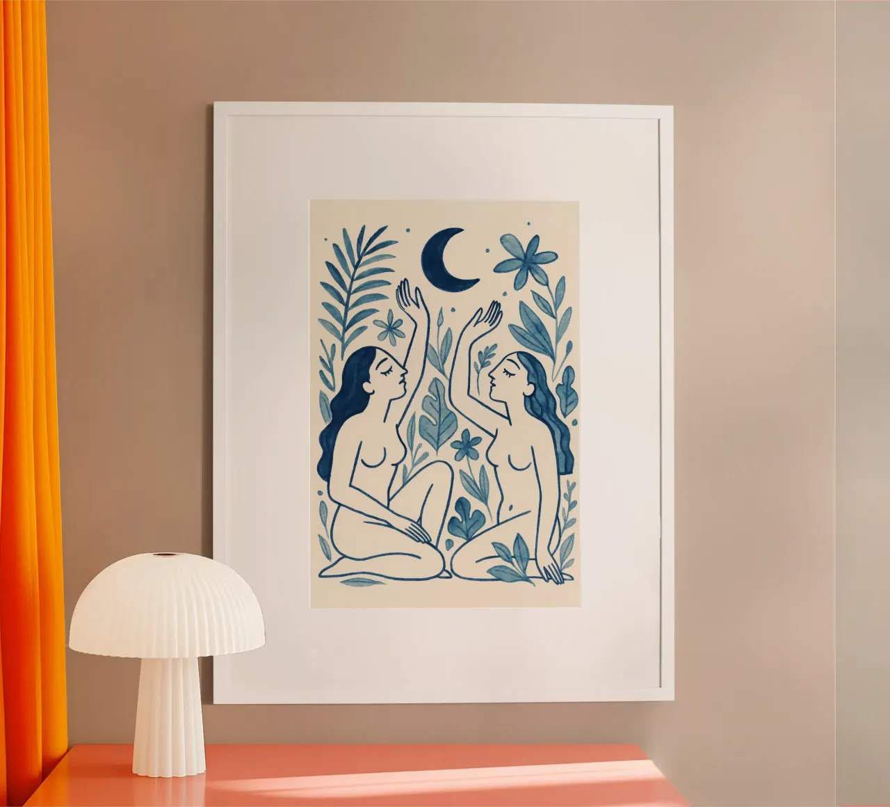The Moon Sisters poster con telaio in plastica da treechild