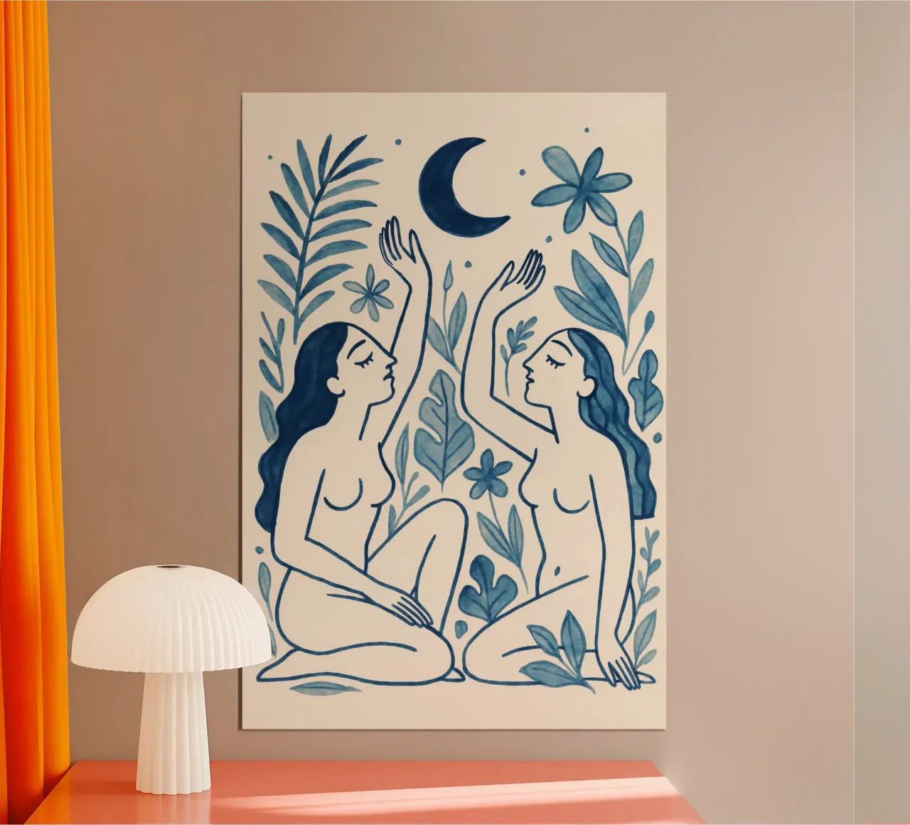 The Moon Sisters poster con telaio in plastica da treechild