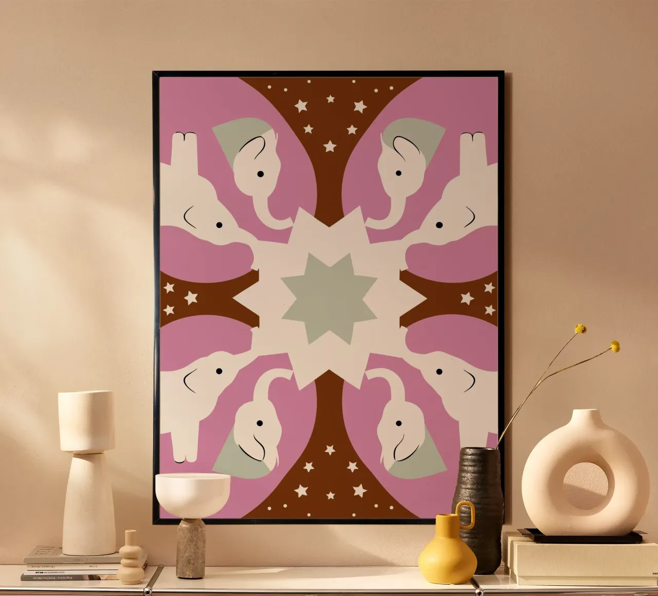 Elefante poster con telaio in plastica da LOOK DIFFERENT