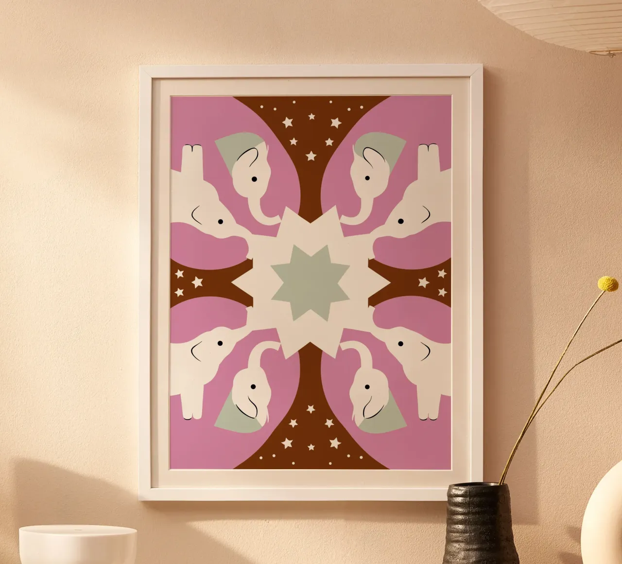 Elefante poster con telaio in plastica da LOOK DIFFERENT