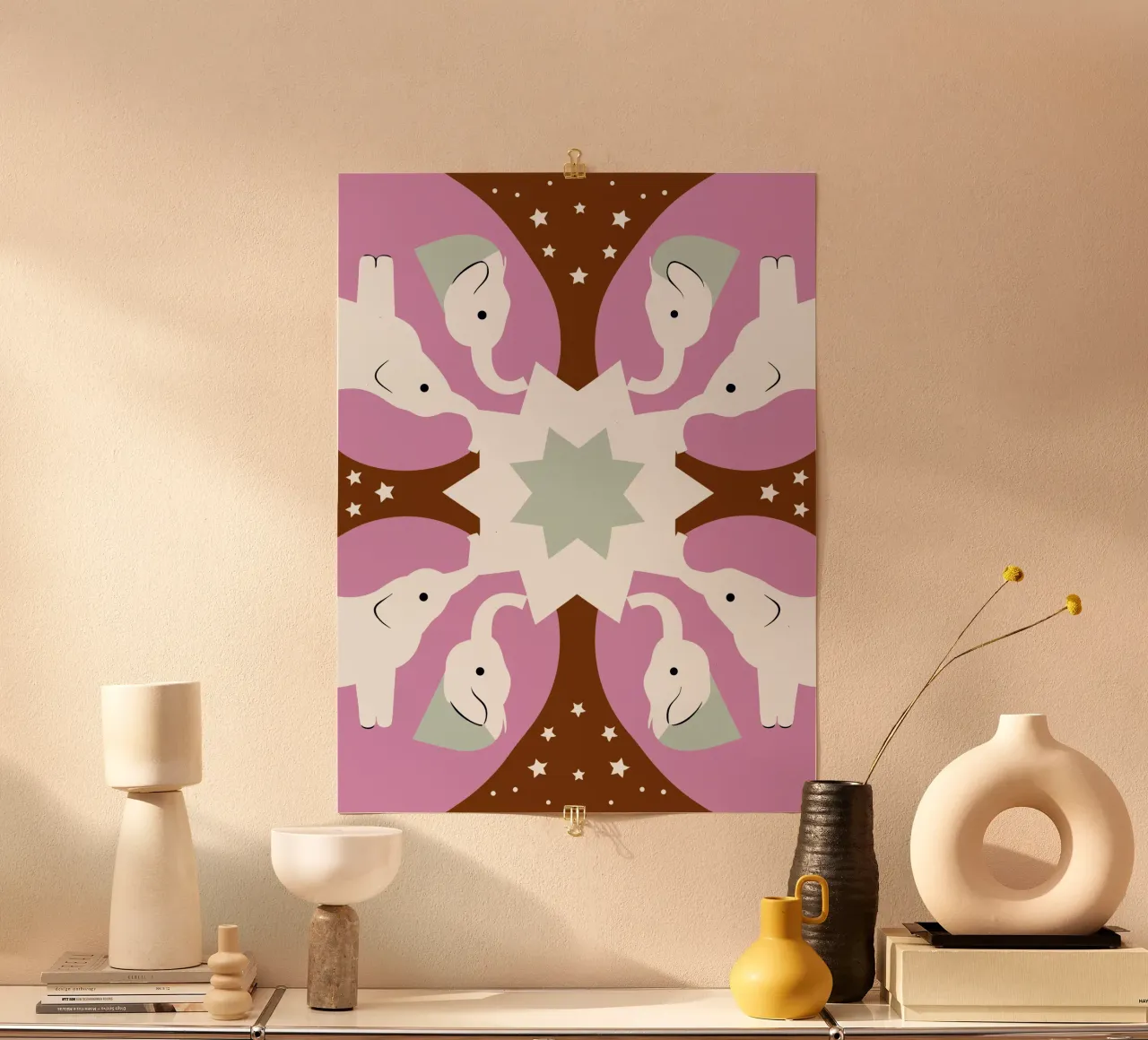 Elefante poster con telaio in plastica da LOOK DIFFERENT