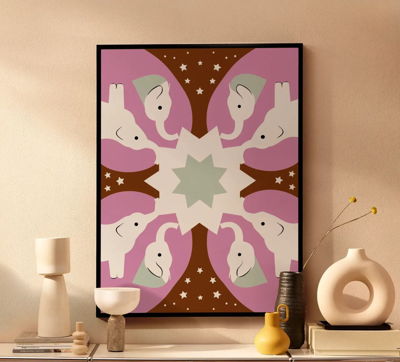 Elefante poster con telaio in plastica da LOOK DIFFERENT