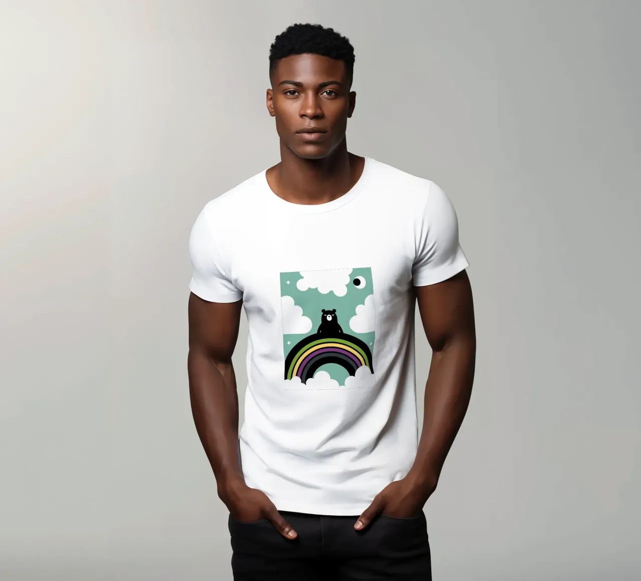 L'orso e l'arcobaleno t-shirt da LOOK DIFFERENT