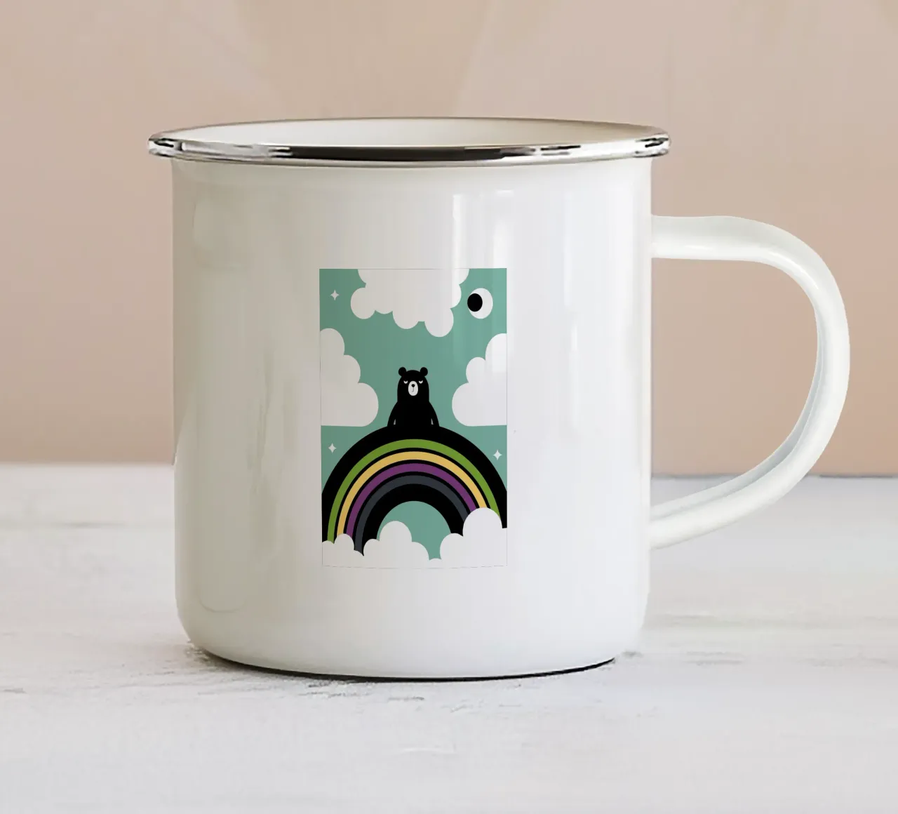 L'orso e l'arcobaleno tazza in smalto da LOOK DIFFERENT