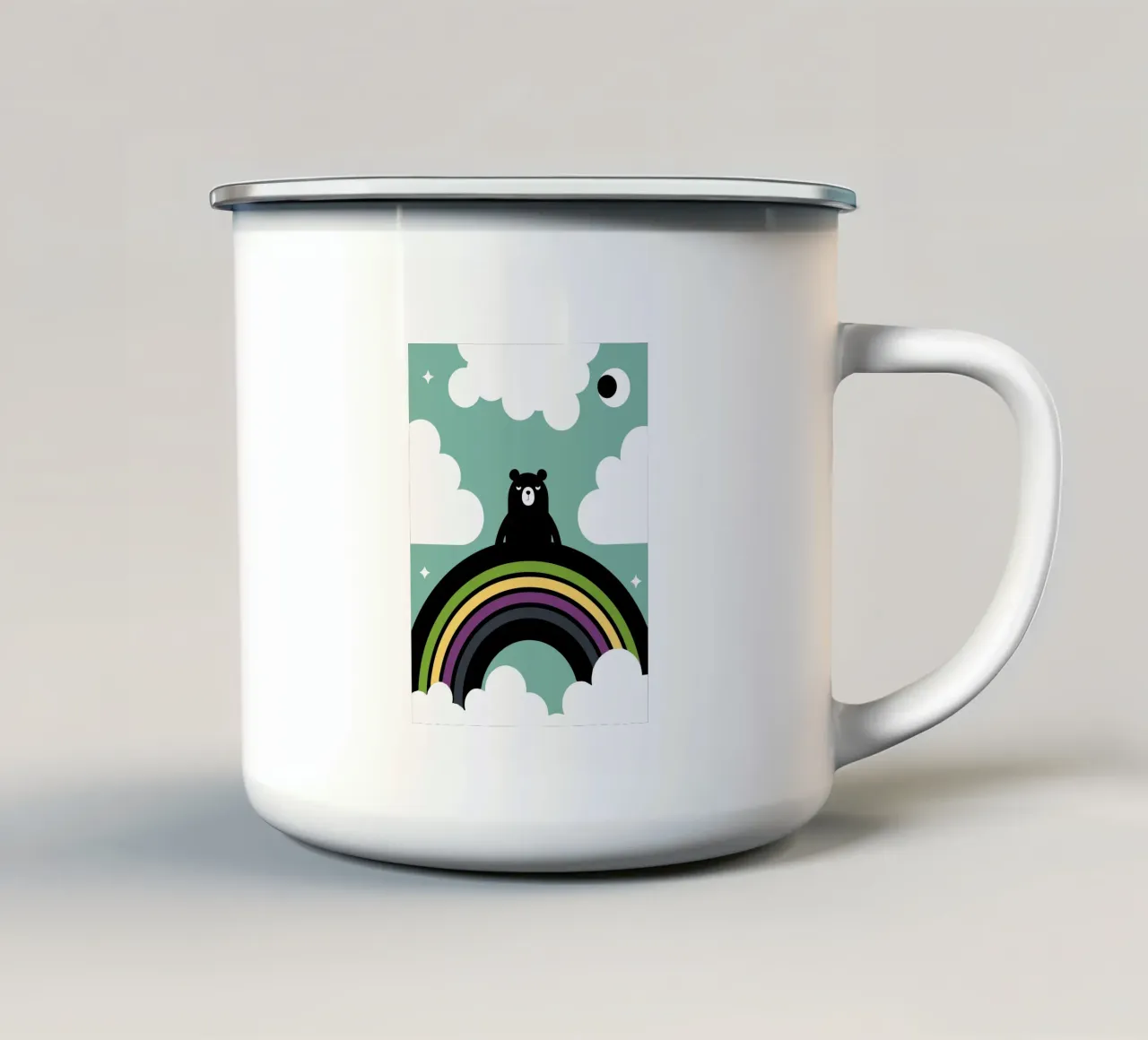 L'orso e l'arcobaleno tazza in smalto da LOOK DIFFERENT