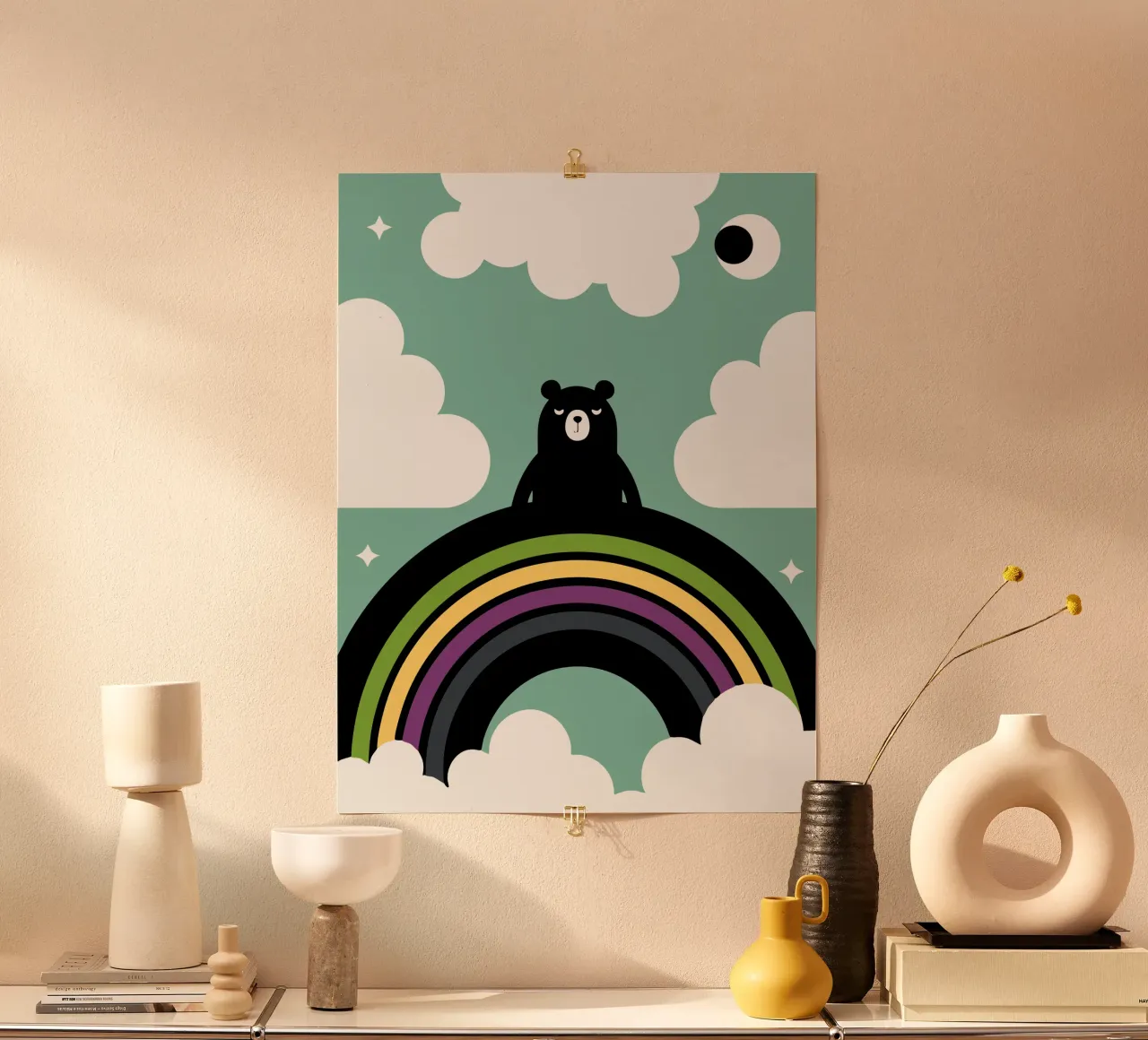 L'orso e l'arcobaleno carta hahnemühle da LOOK DIFFERENT