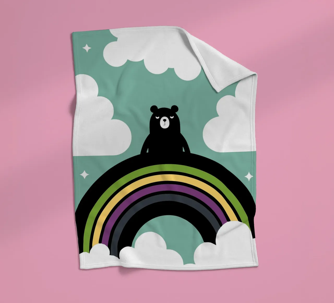 L'orso e l'arcobaleno coperta in pile da LOOK DIFFERENT