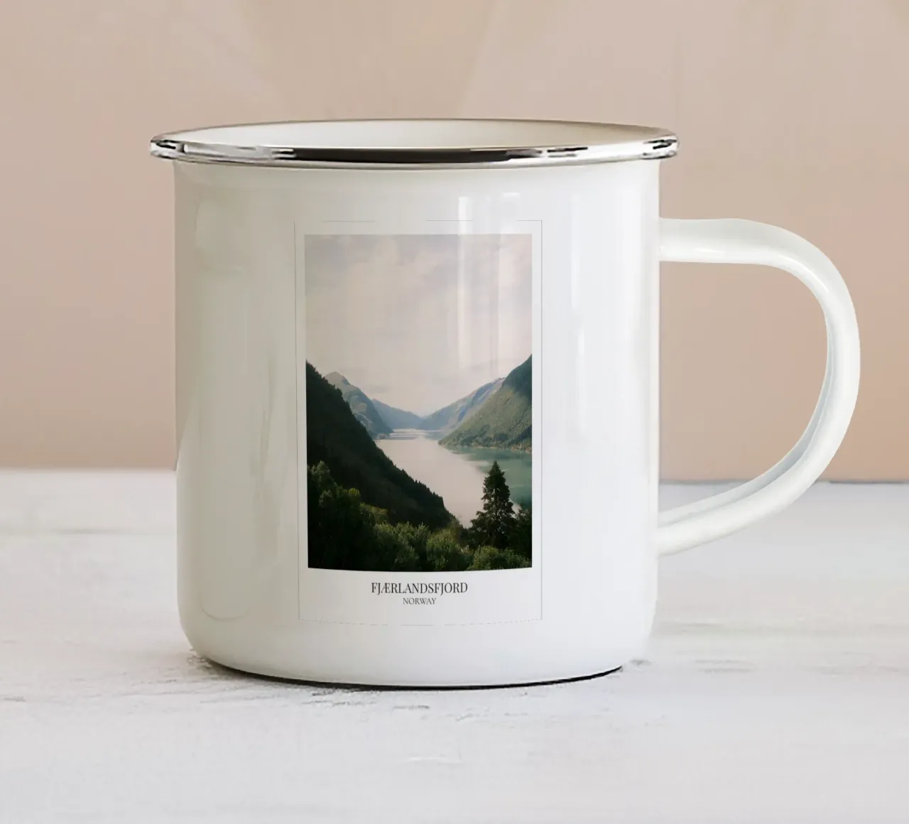 Fjaerlands Fjord: Norway tazza in smalto da FujiFrames