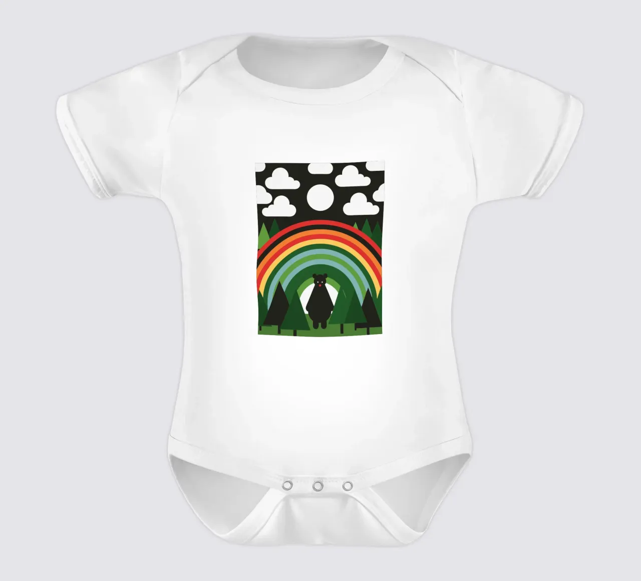 L'orso e l'arcobaleno body neonato maniche corte da LOOK DIFFERENT