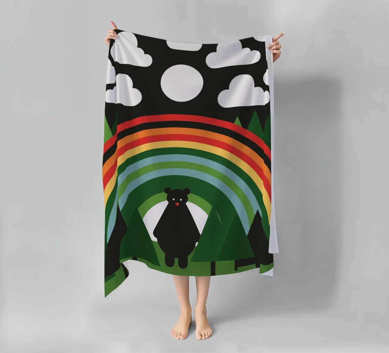 L'orso e l'arcobaleno telo mare da LOOK DIFFERENT