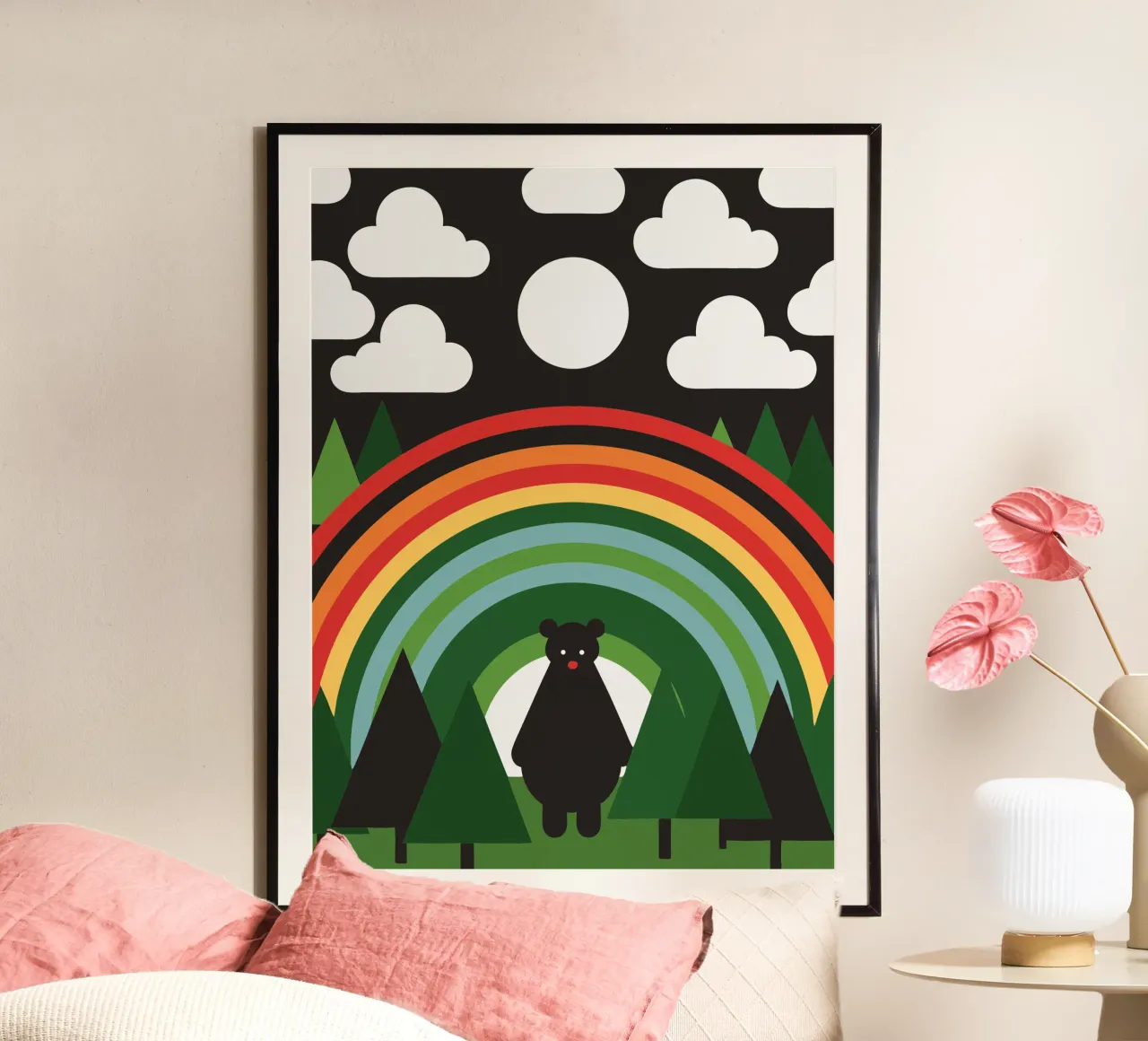 L'orso e l'arcobaleno carta hahnemühle da LOOK DIFFERENT