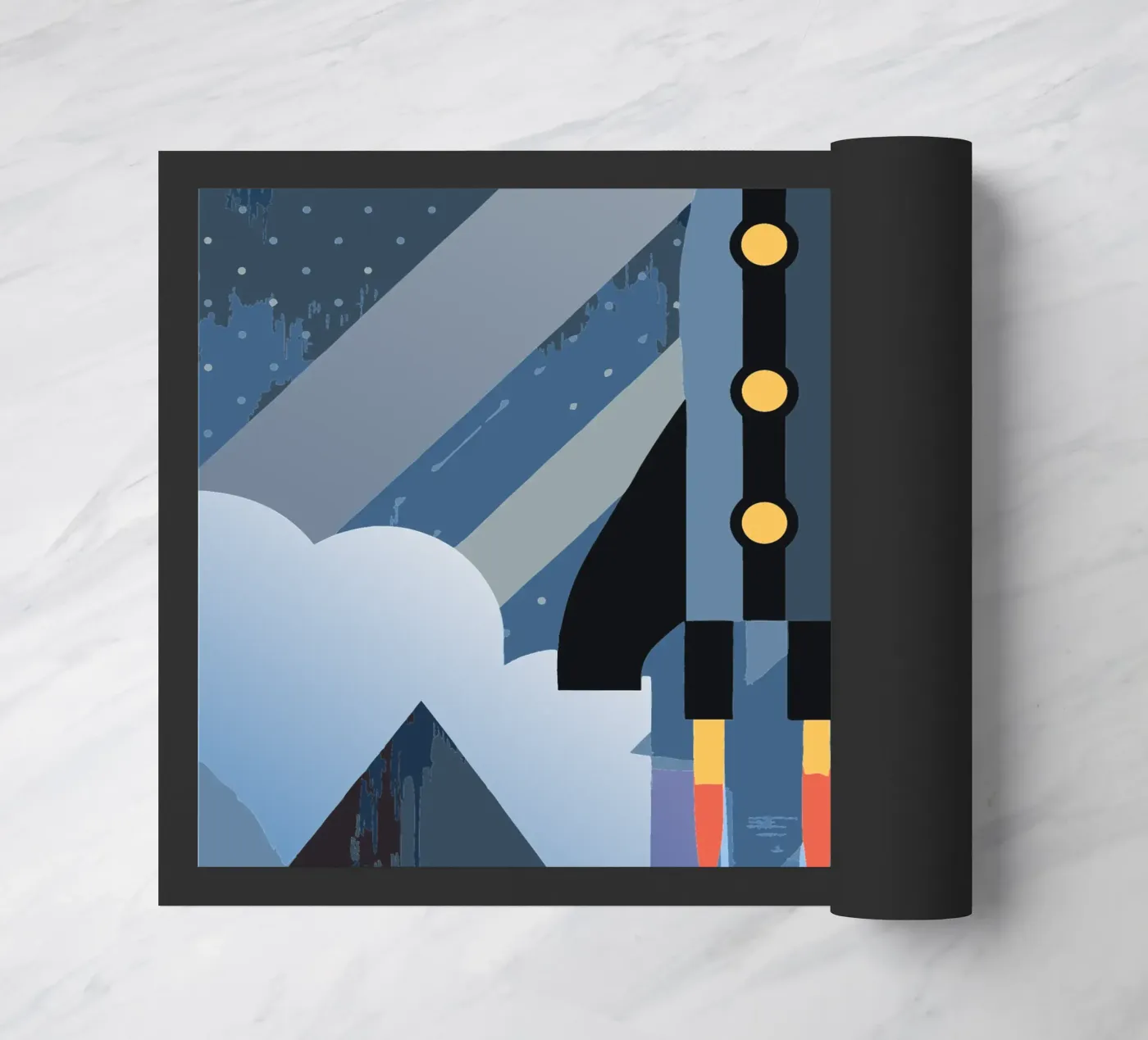 Flying Rocket doormat by LOOK DIFFERENT