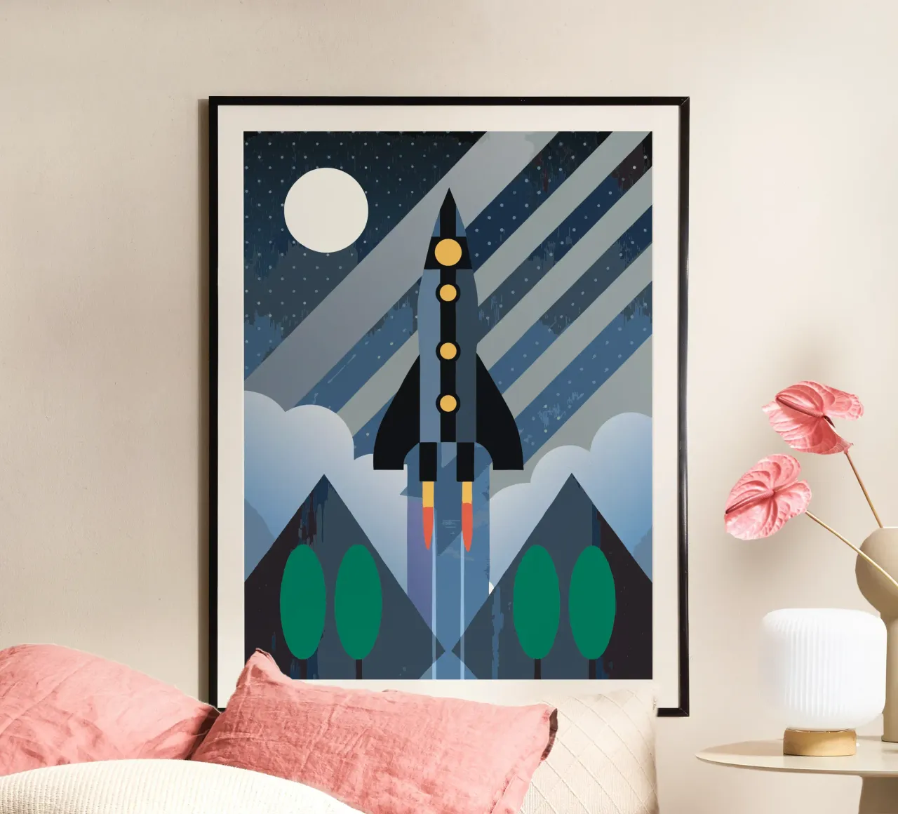Flying Rocket poster by LOOK DIFFERENT