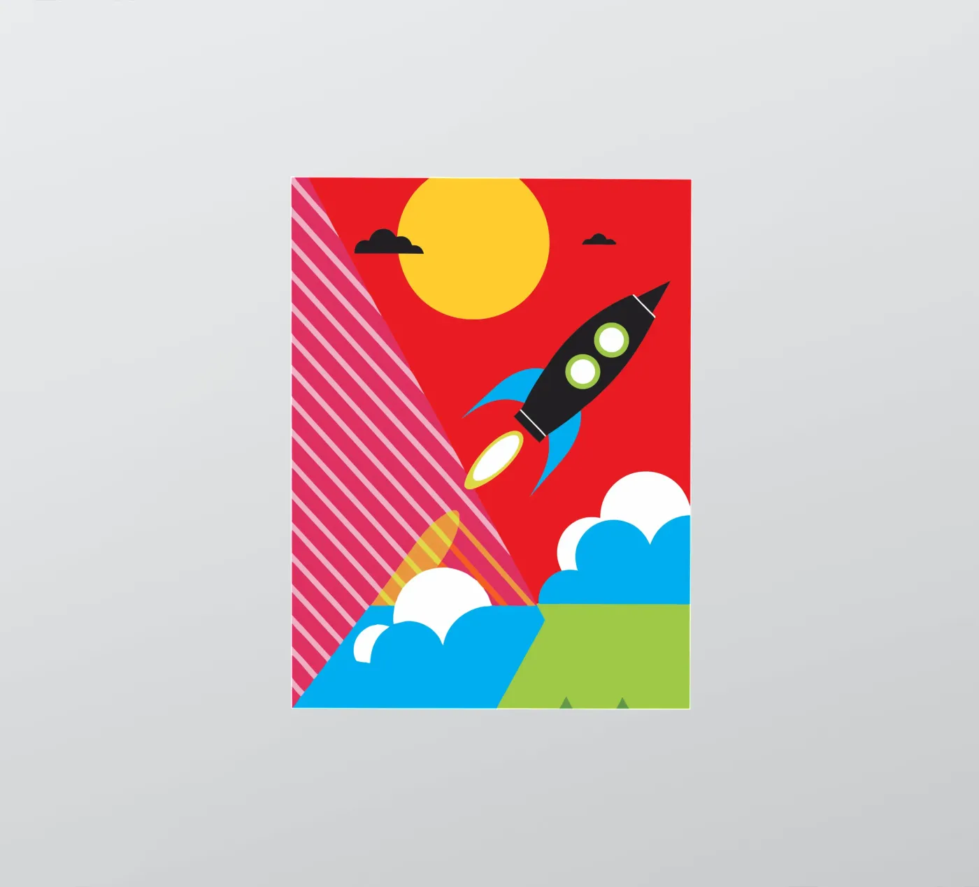 Flying Rocket sticker by LOOK DIFFERENT
