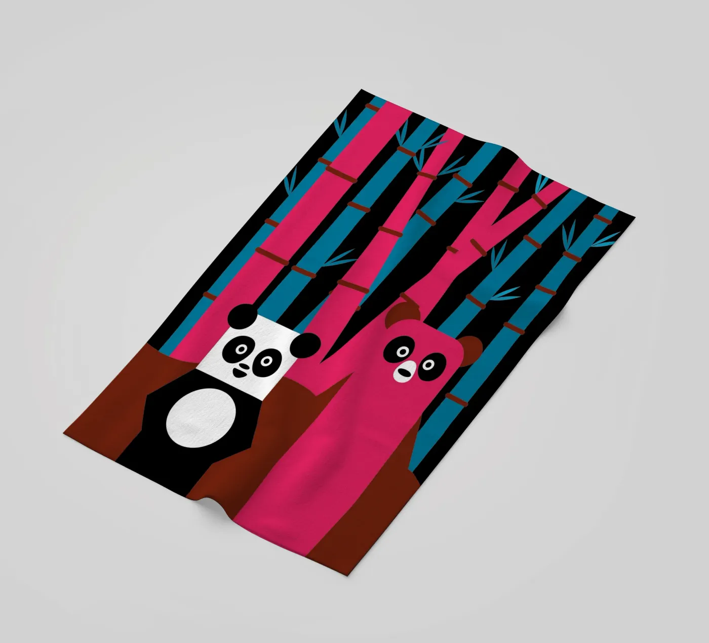 Panda and Bear beach towel by LOOK DIFFERENT