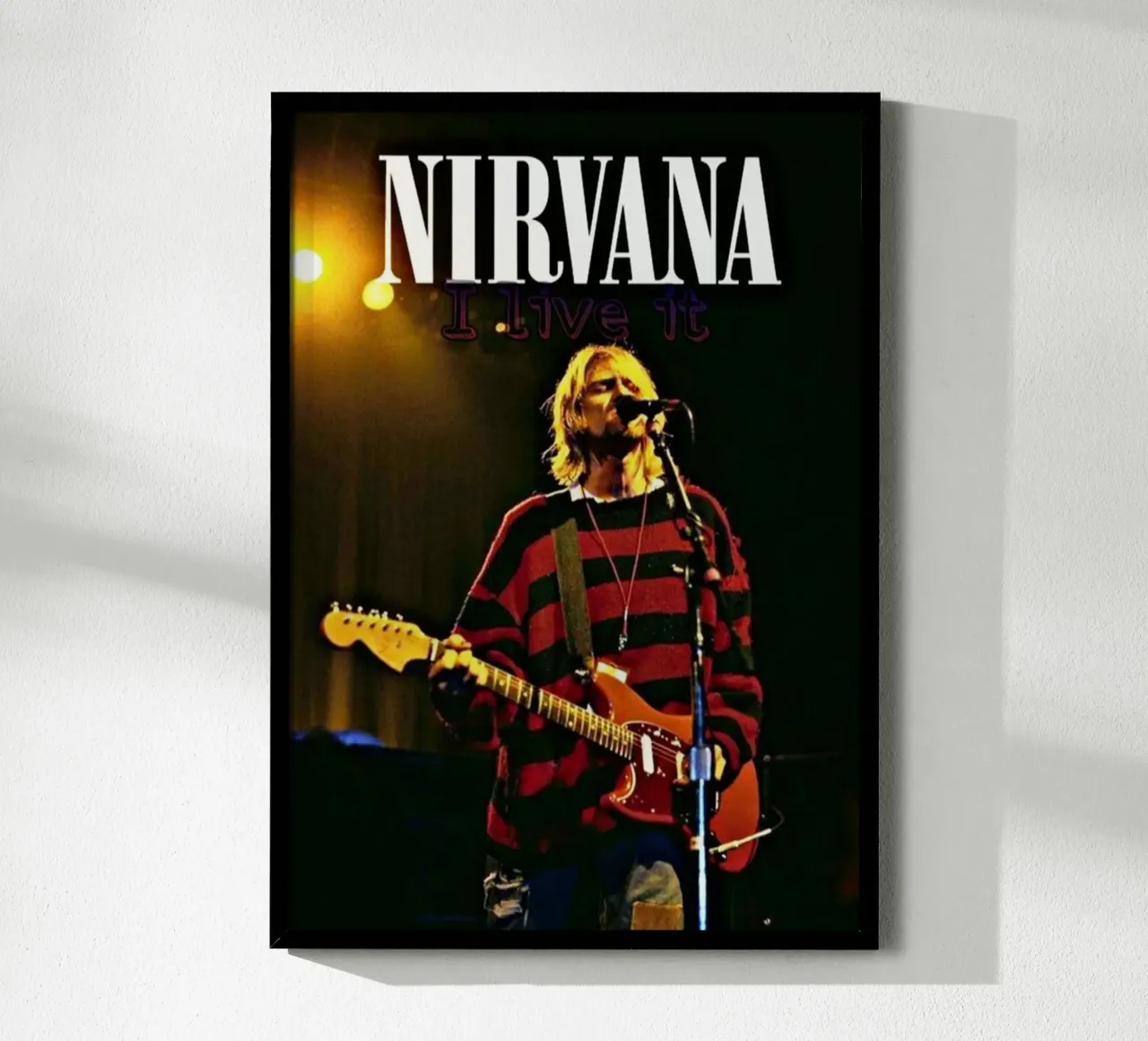 Grunge Legend in the Spotlight poster con telaio in alluminio da Has Fab