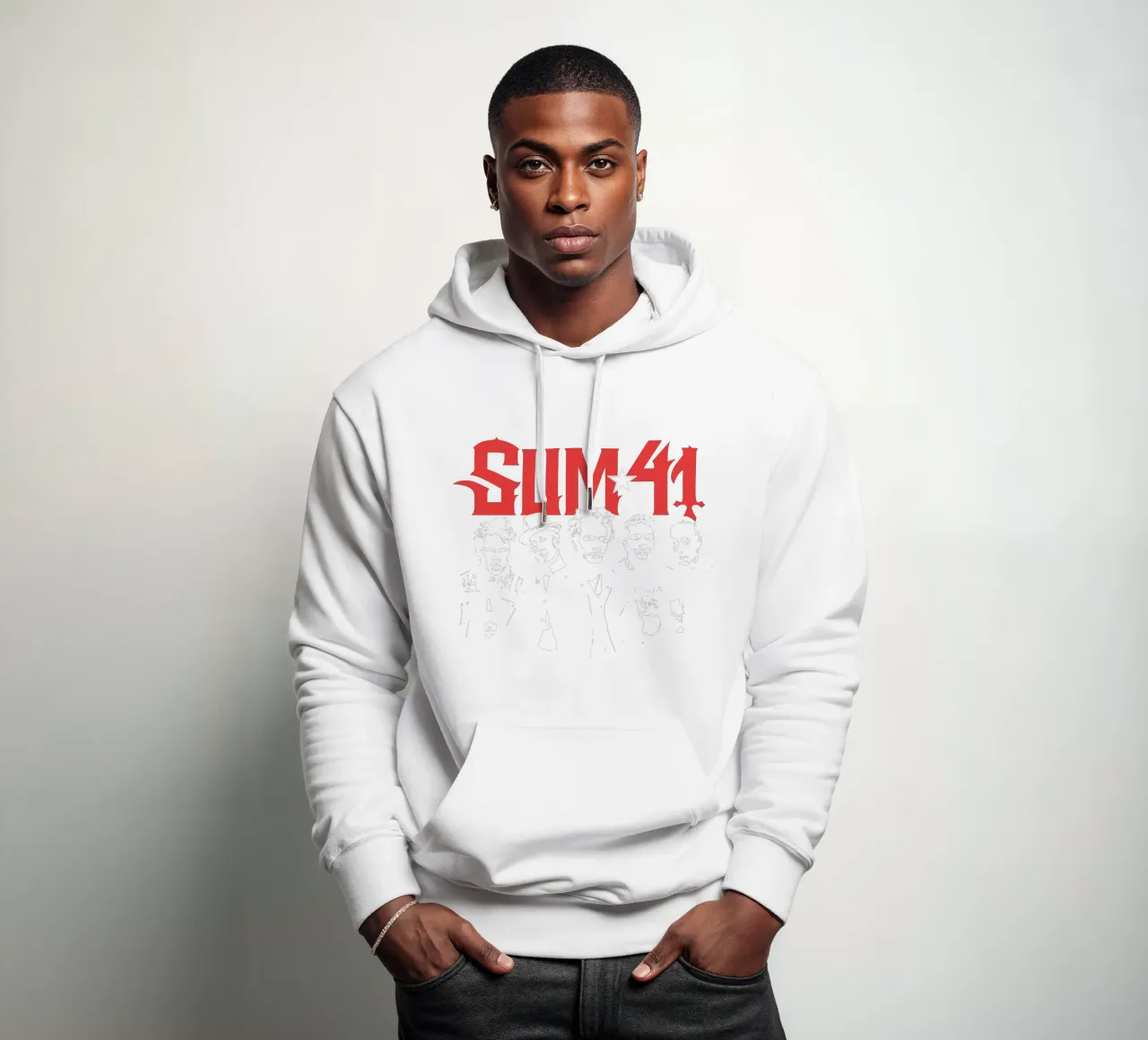 Sum 41 Contrast Portrait felpa con cappuccio da lindacleveland