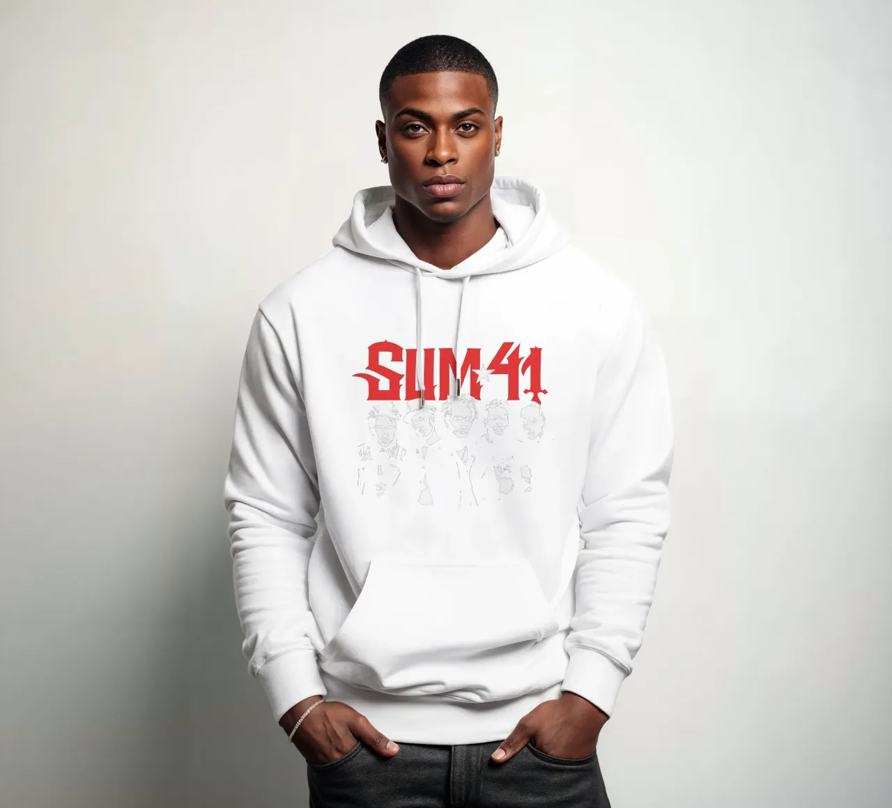 Sum 41 Contrast Portrait felpa con cappuccio da lindacleveland