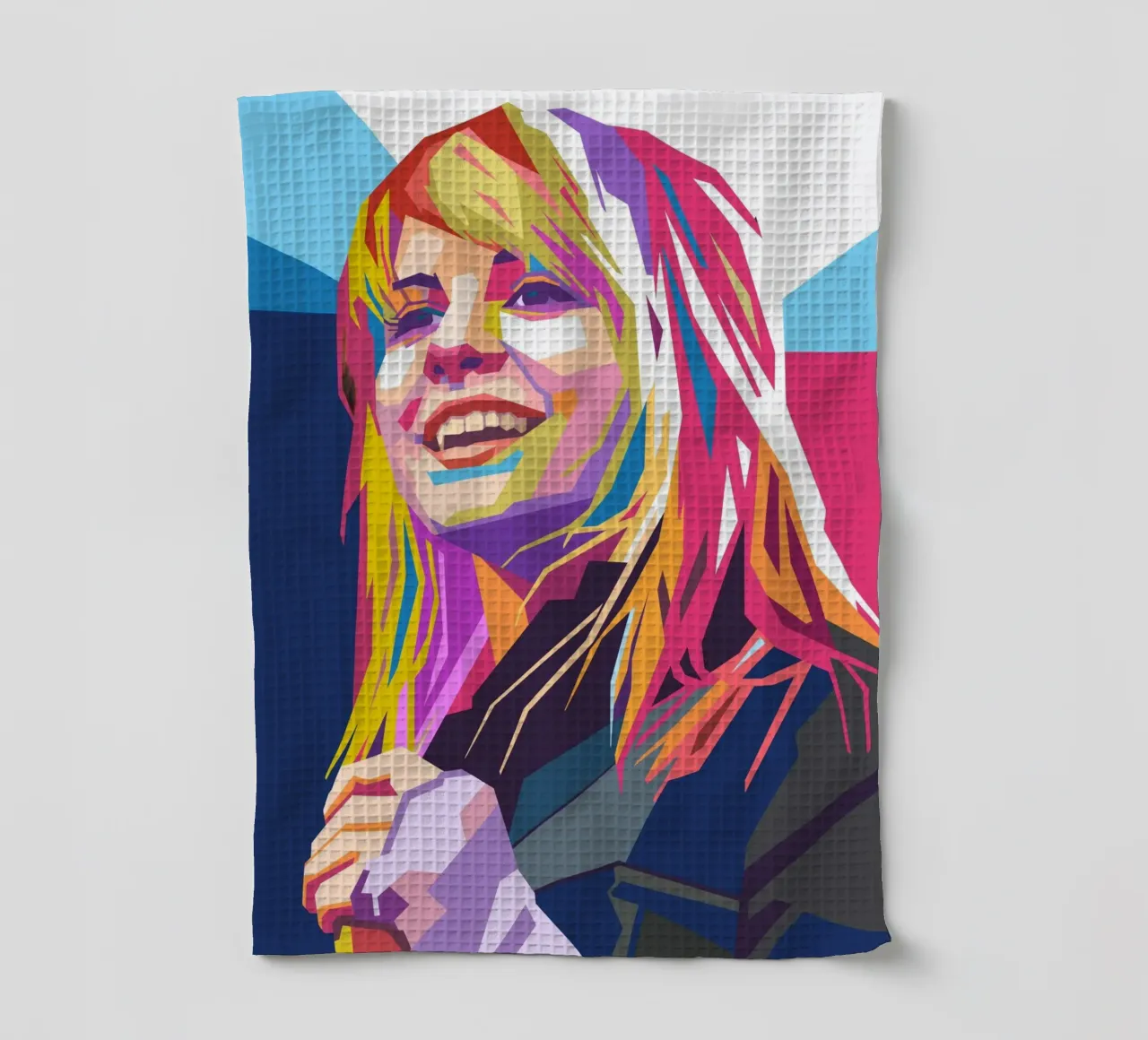 Hayley Williams pop art portrait tea towel by Hantamrata