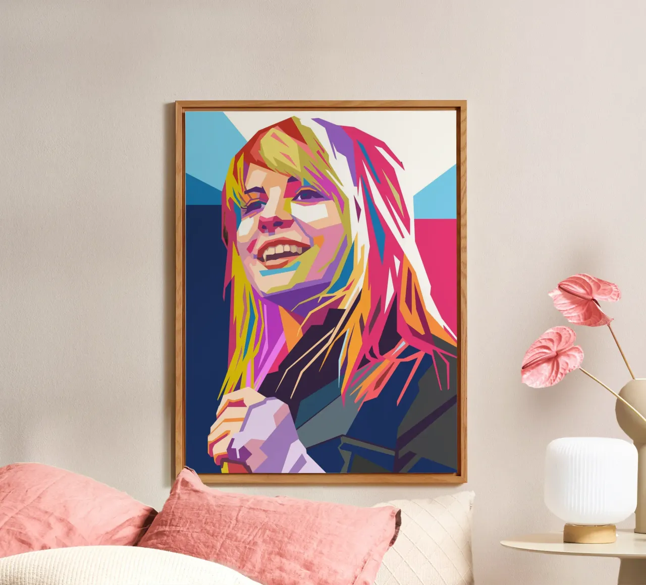 Ritratto pop art di Hayley Williams alluminio dibond da Hantamrata