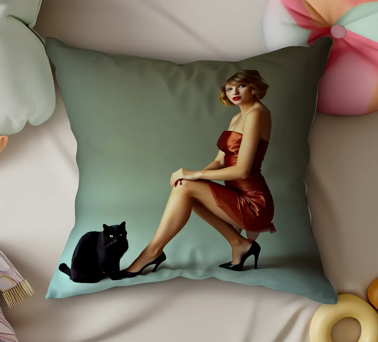 Bionda con gatto cuscino da Anita's Dream