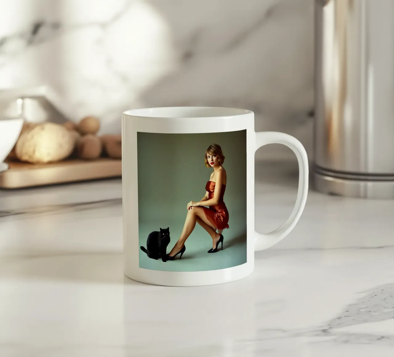 Bionda con gatto tazza in ceramica da Anita's Dream