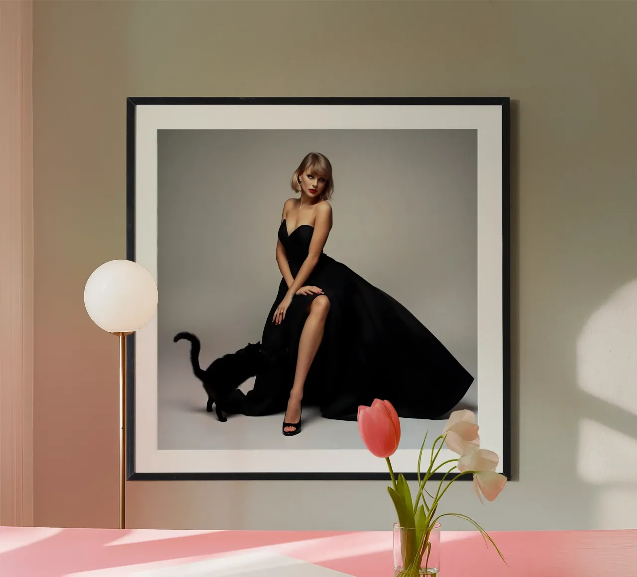 Amante dei gatti poster con telaio in plastica da Anita's Dream