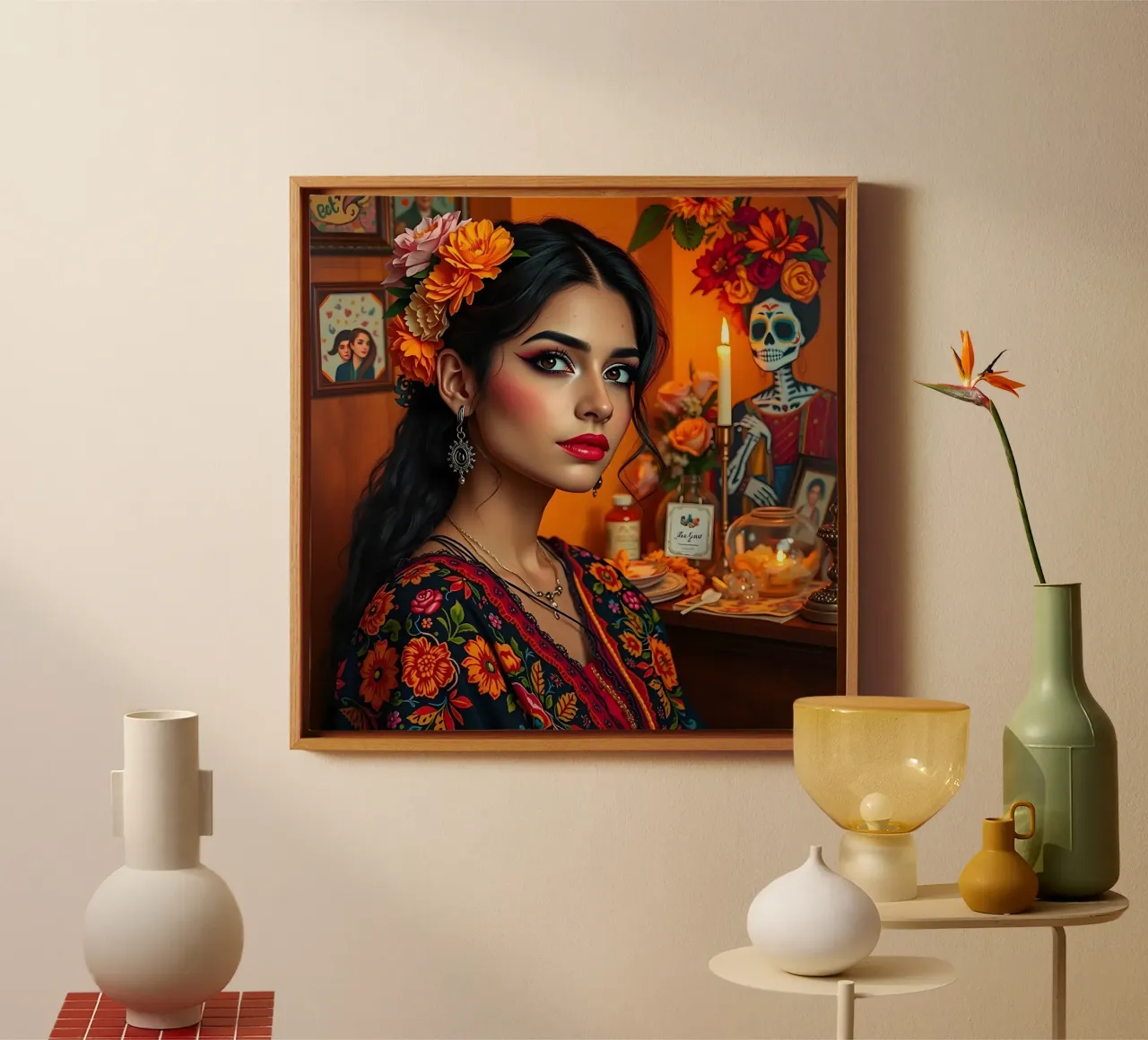 Day of the Dead canvas with Floater frame by Anita's Dream