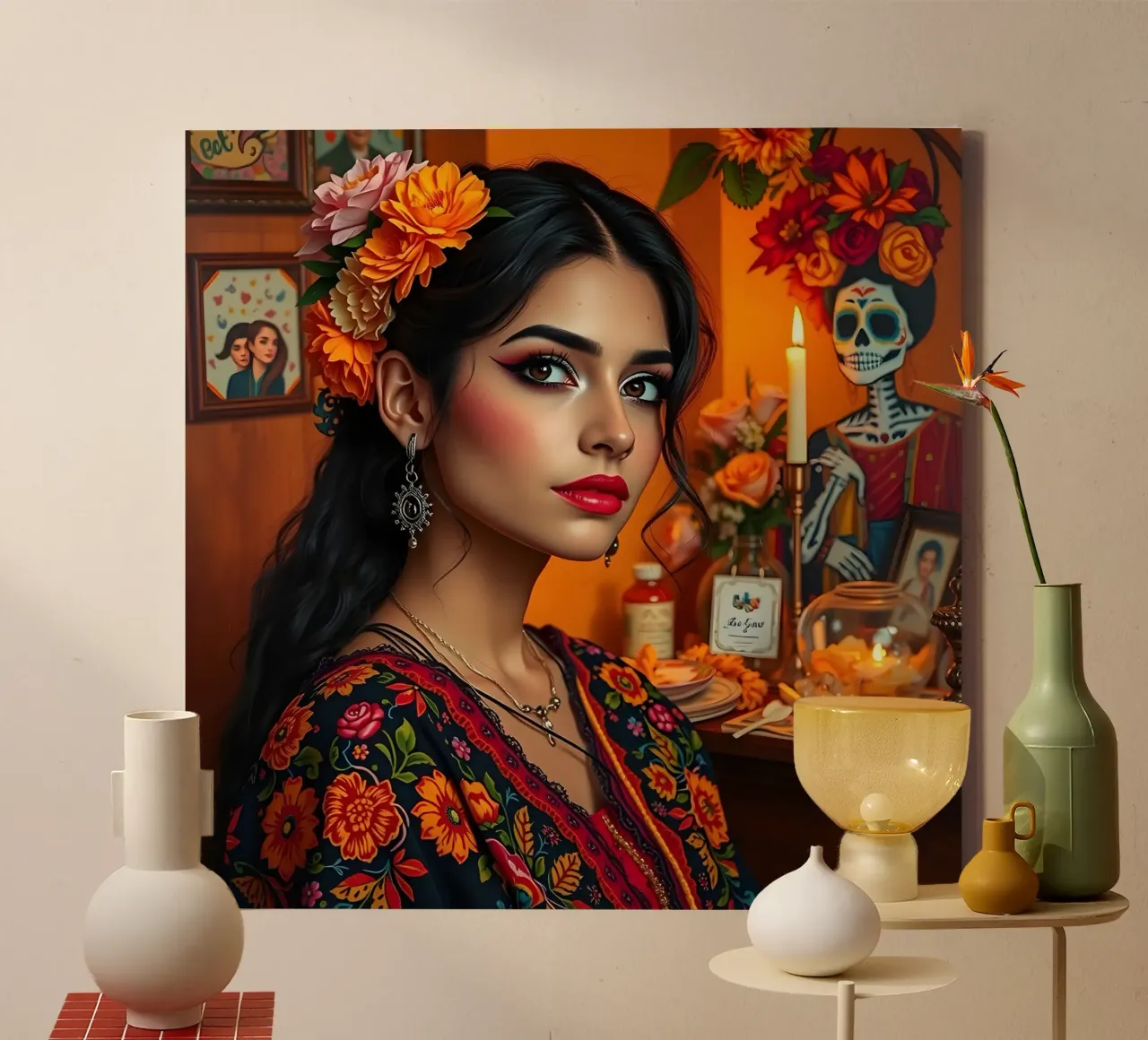 Day of the Dead canvas with Floater frame by Anita's Dream
