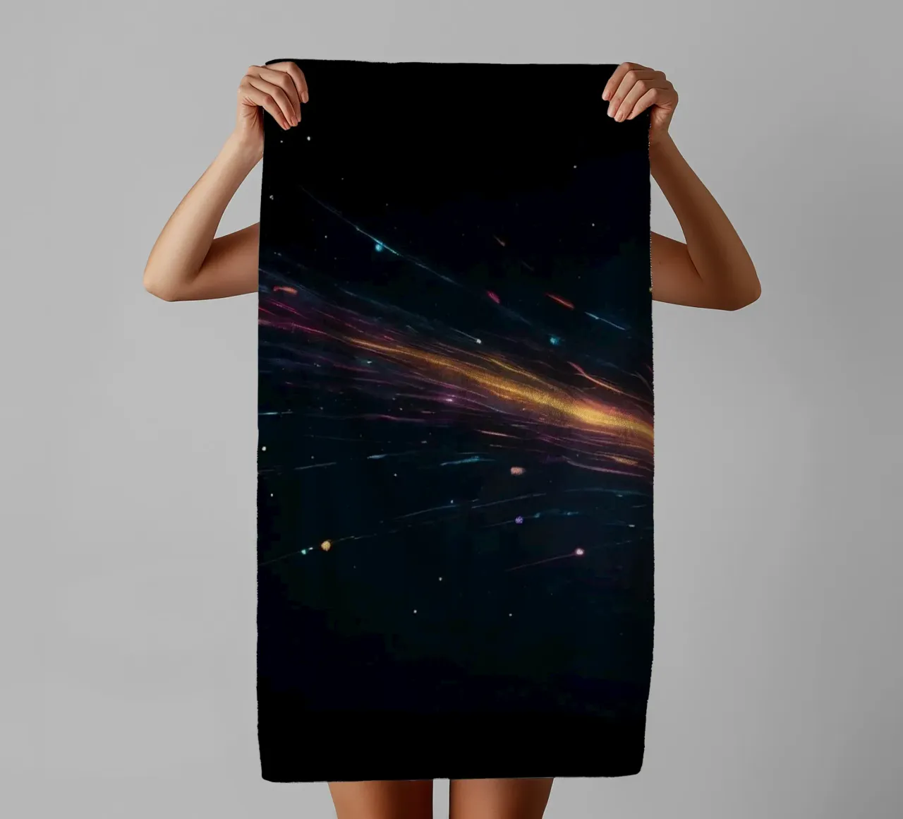 abbstract design with vibrant streaks of color towel by DesignDoodle