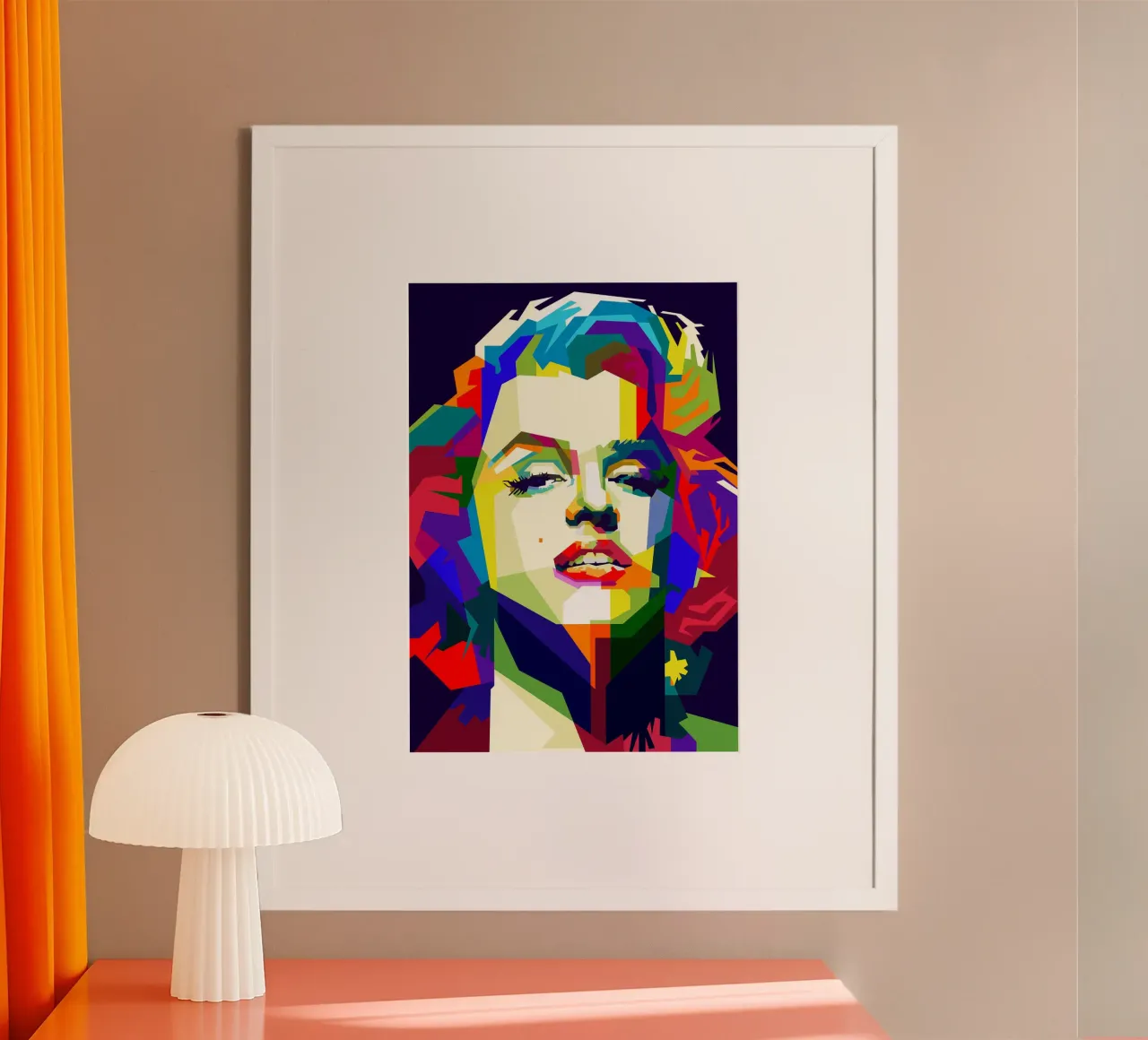 Marilyn Monroe attrice iconica WPAP Trending Now poster con telaio in alluminio da Artkreator