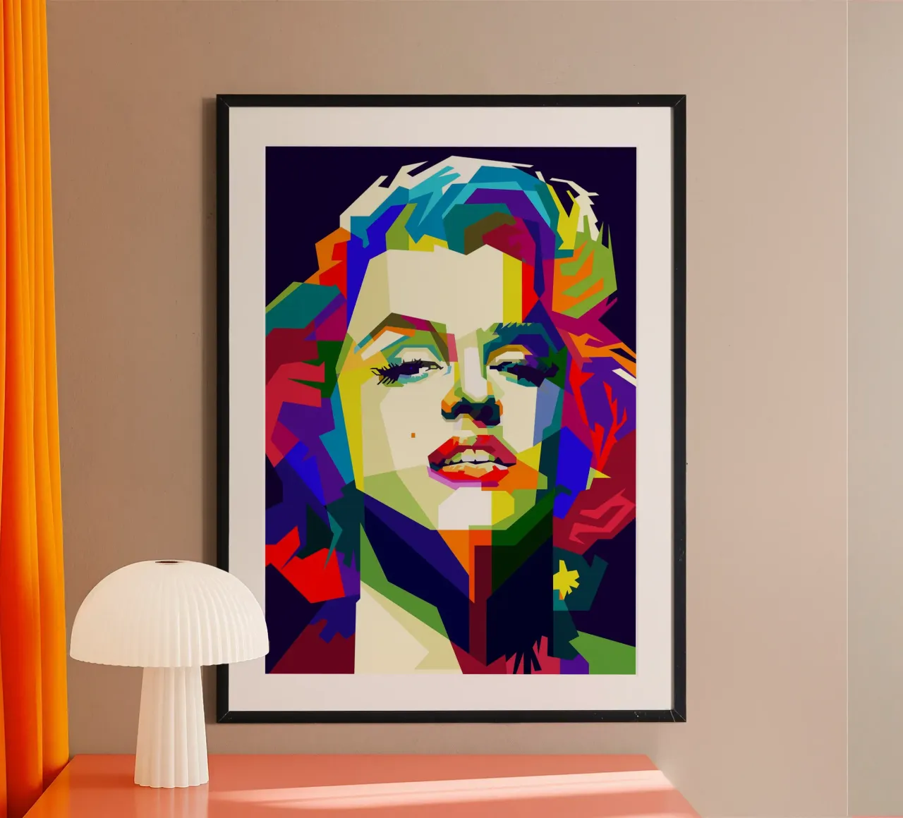 Marilyn Monroe attrice iconica WPAP Trending Now poster con telaio in alluminio da Artkreator