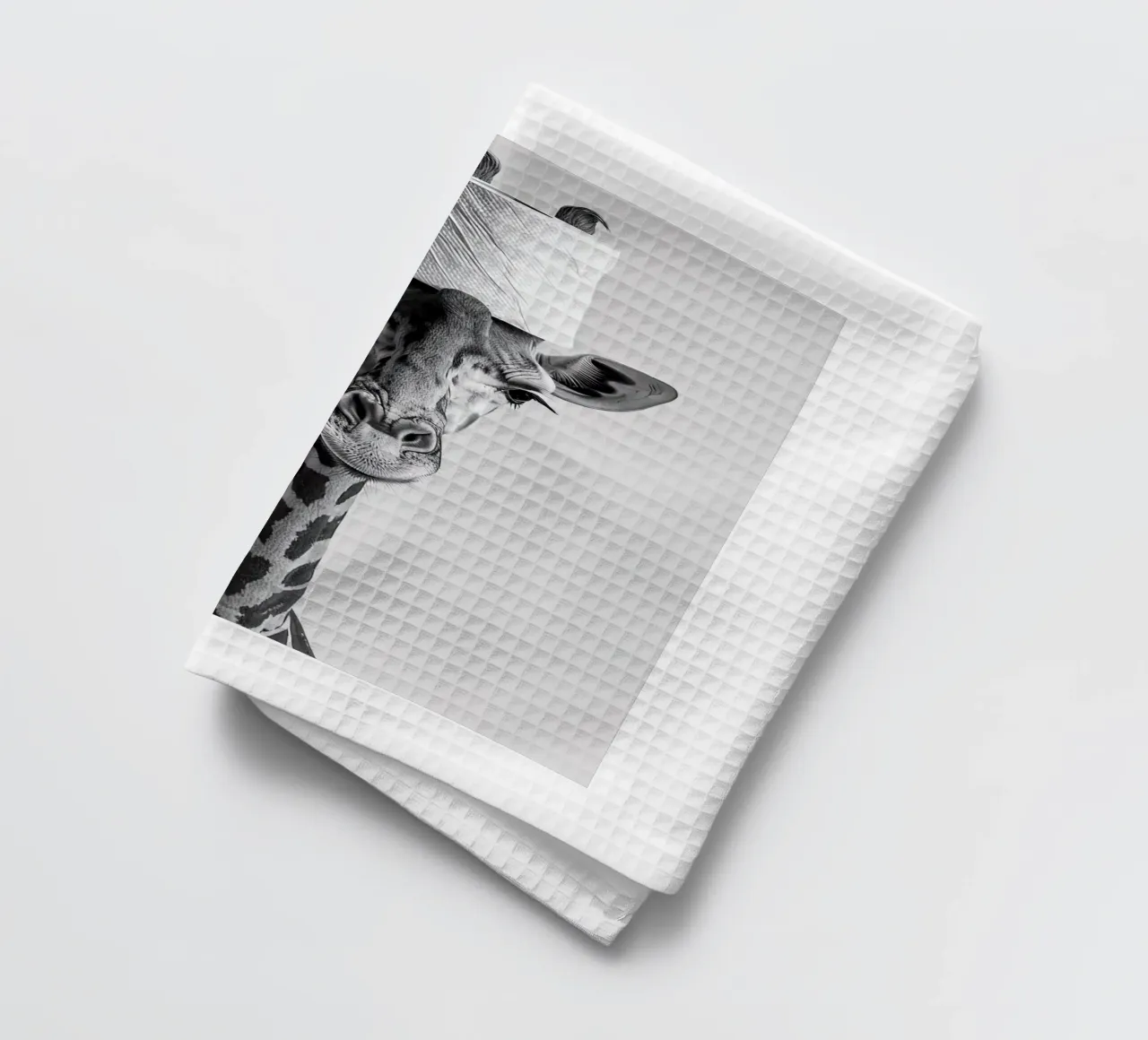 Divertente giraffa da bagno con rotolo di carta igienica in testa canovaccio da cucina da Black And White