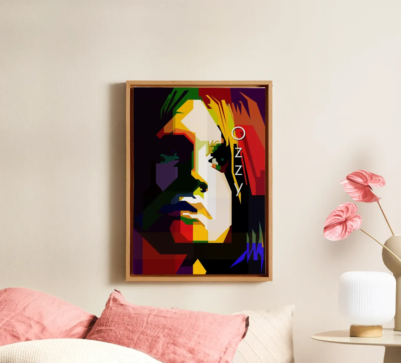 Ozzy Osbourne Zwaar Metaal Icoon WPAP Nu Trending canvas met Baklijst van Artkreator