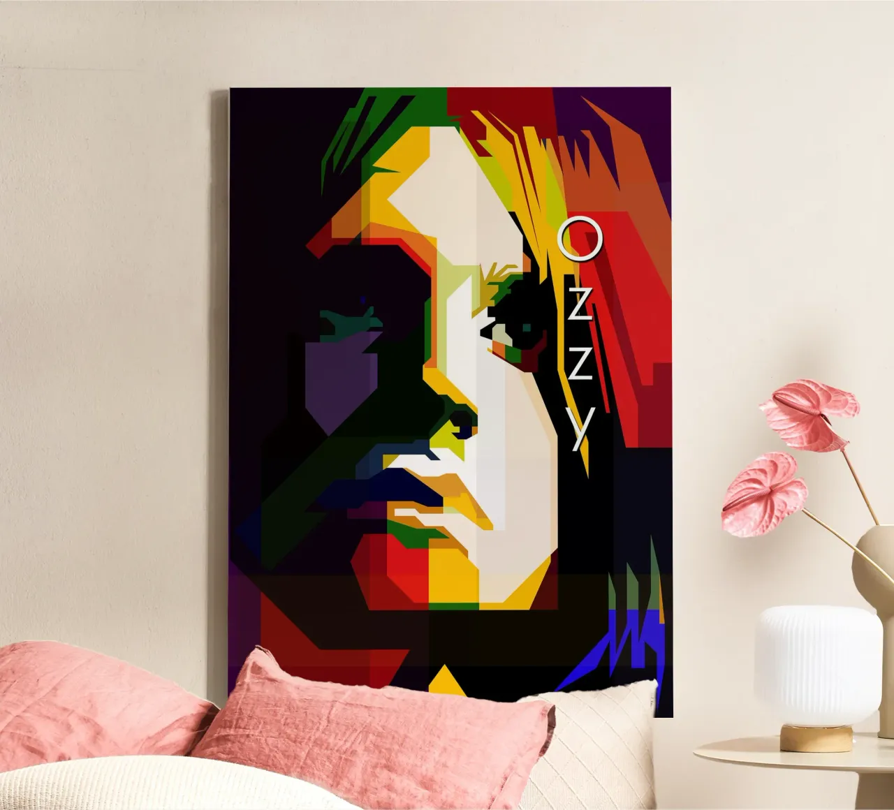Ozzy Osbourne Zwaar Metaal Icoon WPAP Nu Trending canvas met Baklijst van Artkreator