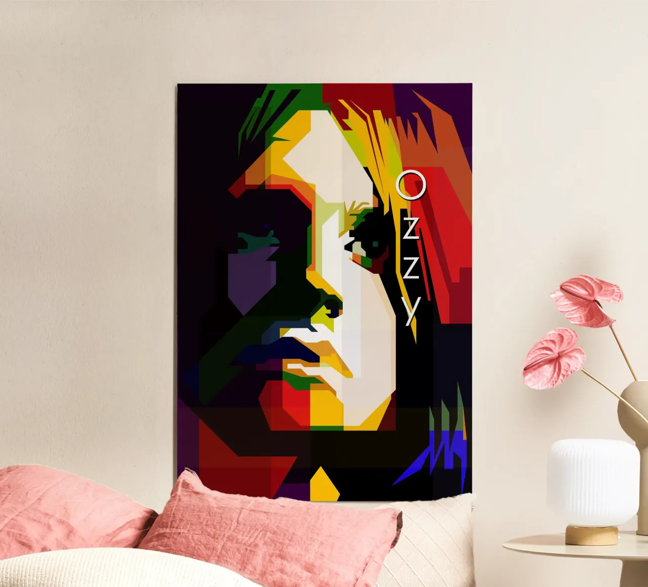 Ozzy Osbourne Icona dell'Heavy Metal WPAP Trending Now poster con telaio in alluminio da Artkreator