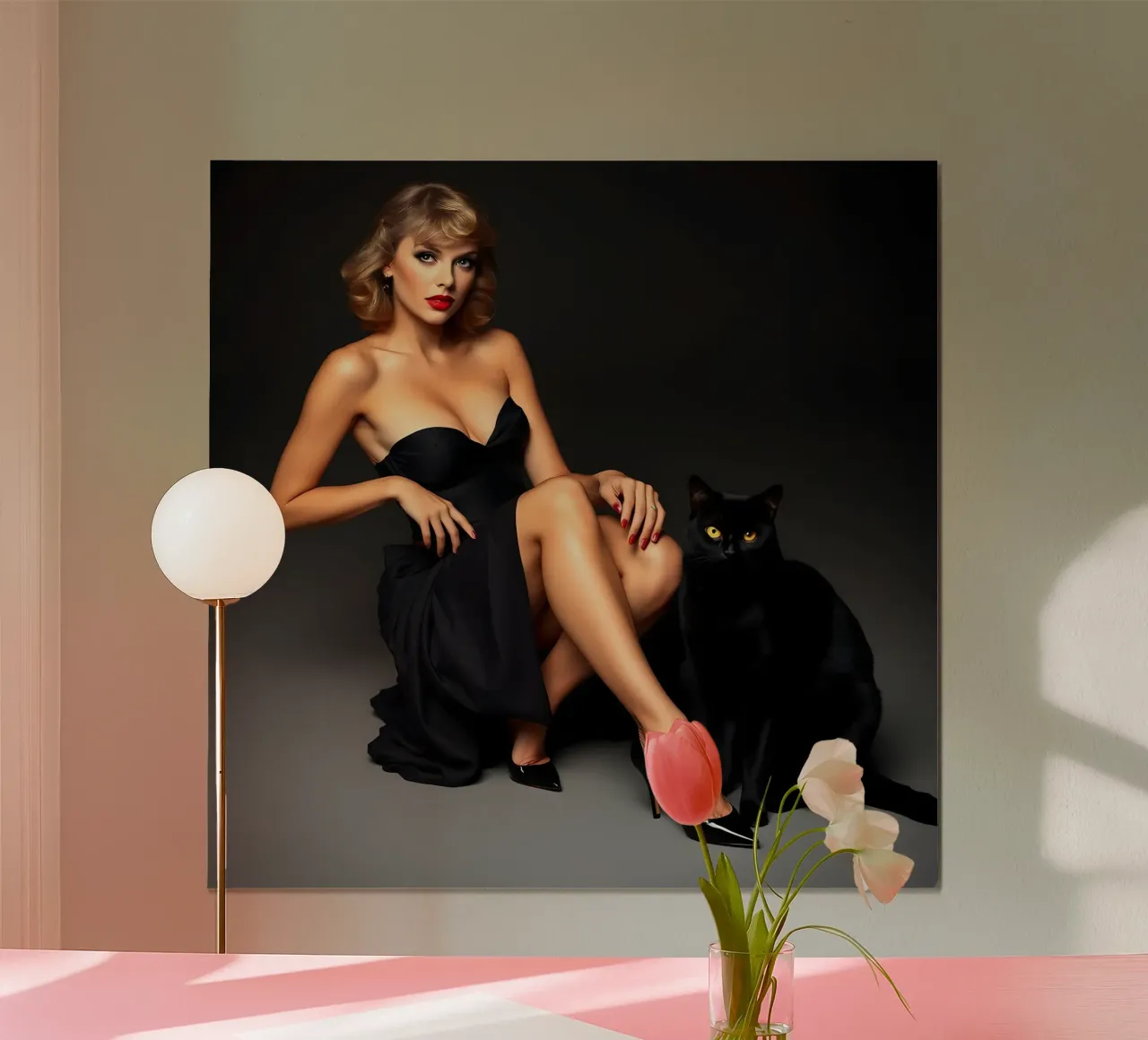 Amante dei gatti poster con telaio in legno da Anita's Dream