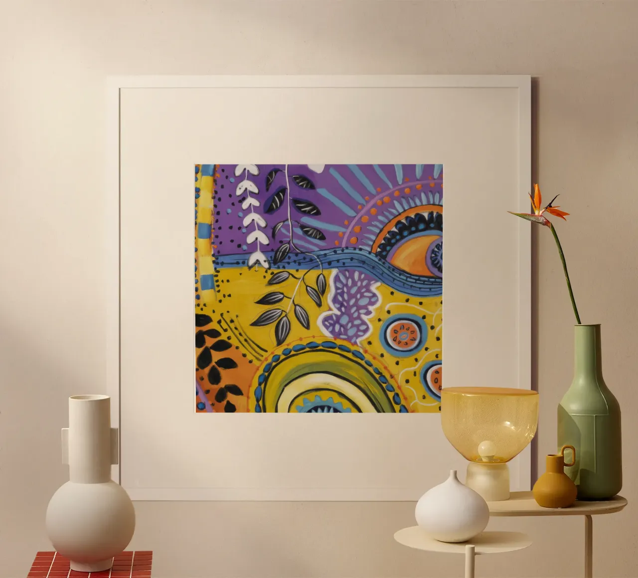 Rapsodia della gioia botanica poster con telaio in plastica da Zep Layers