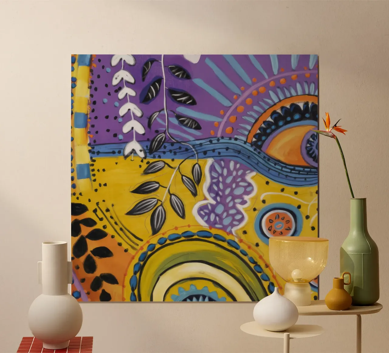 Rapsodia della gioia botanica poster con telaio in plastica da Zep Layers