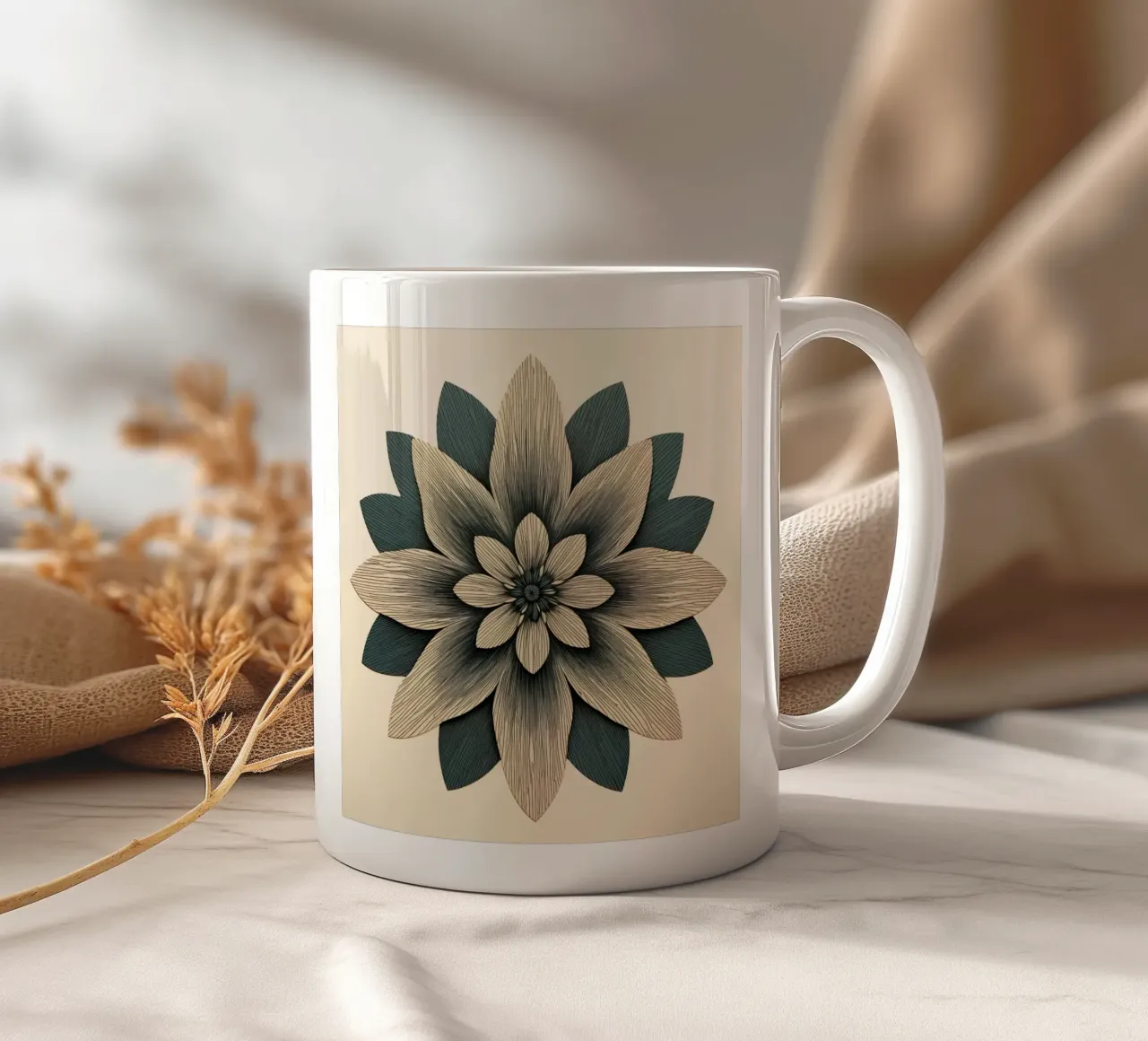Fiore simmetrico tazza in ceramica da Imagine