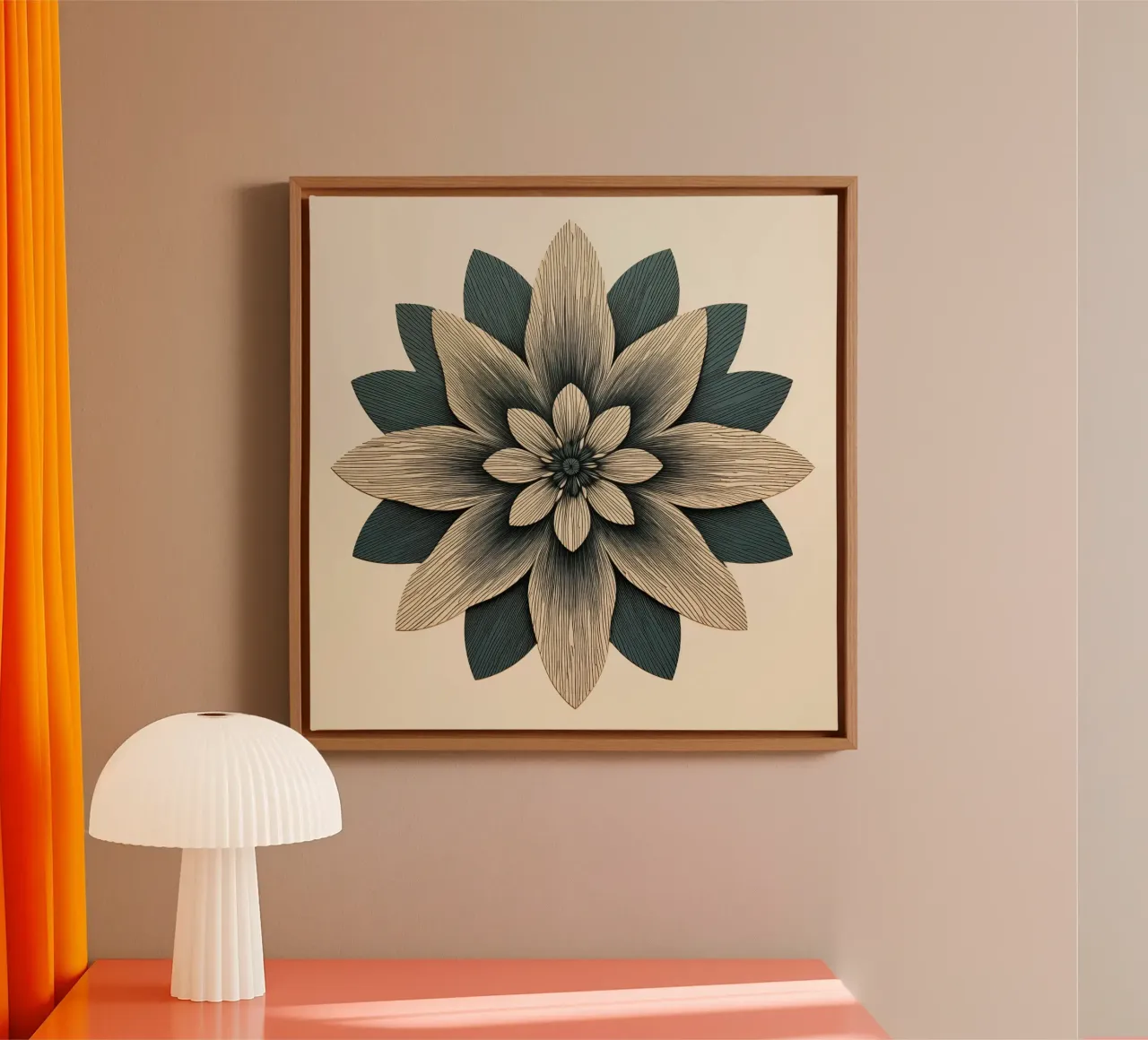 Bloem symmetrisch canvas van Imagine