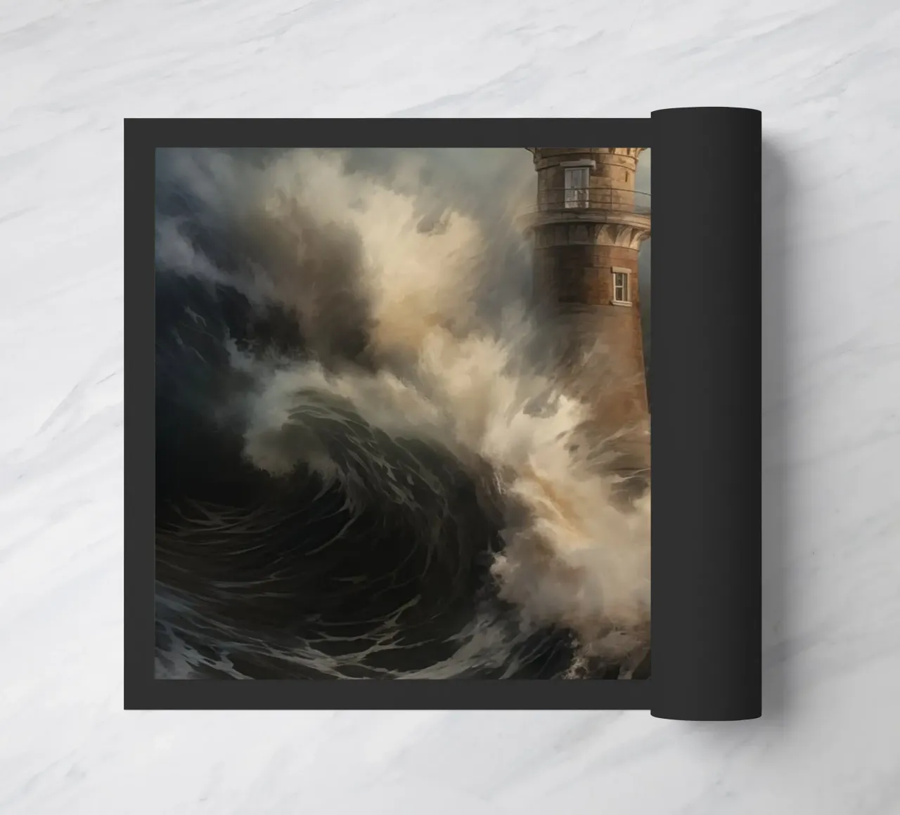 Faro in un mare impetuoso zerbino da Imagine
