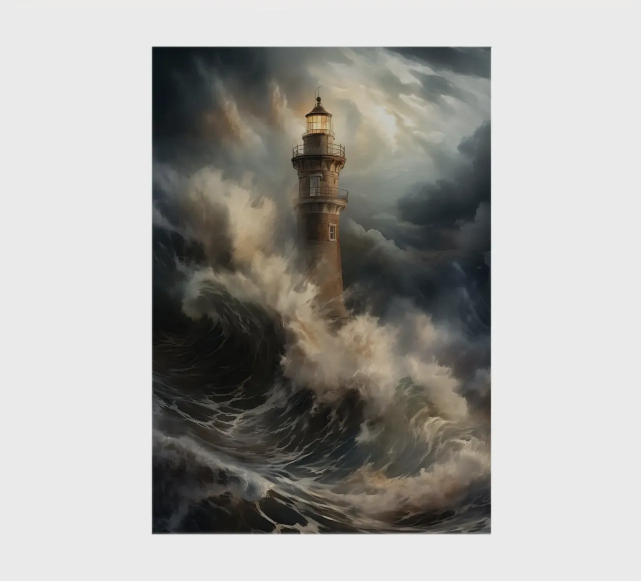Lighthouse in raging sea notebook by Imagine