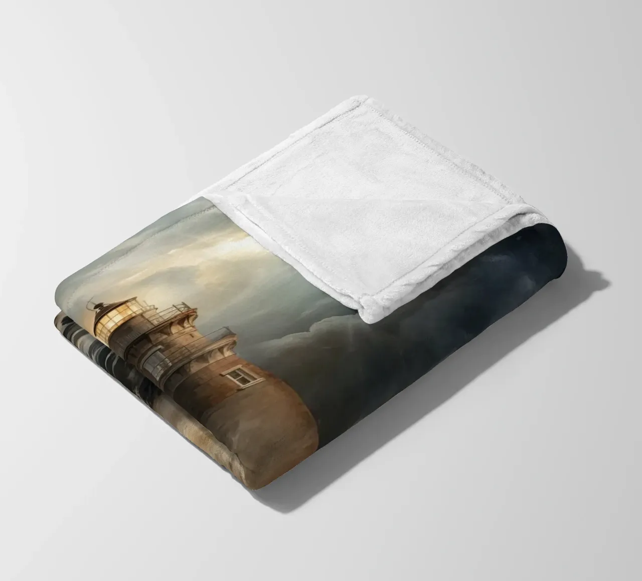 Faro in un mare impetuoso coperta in pile da Imagine