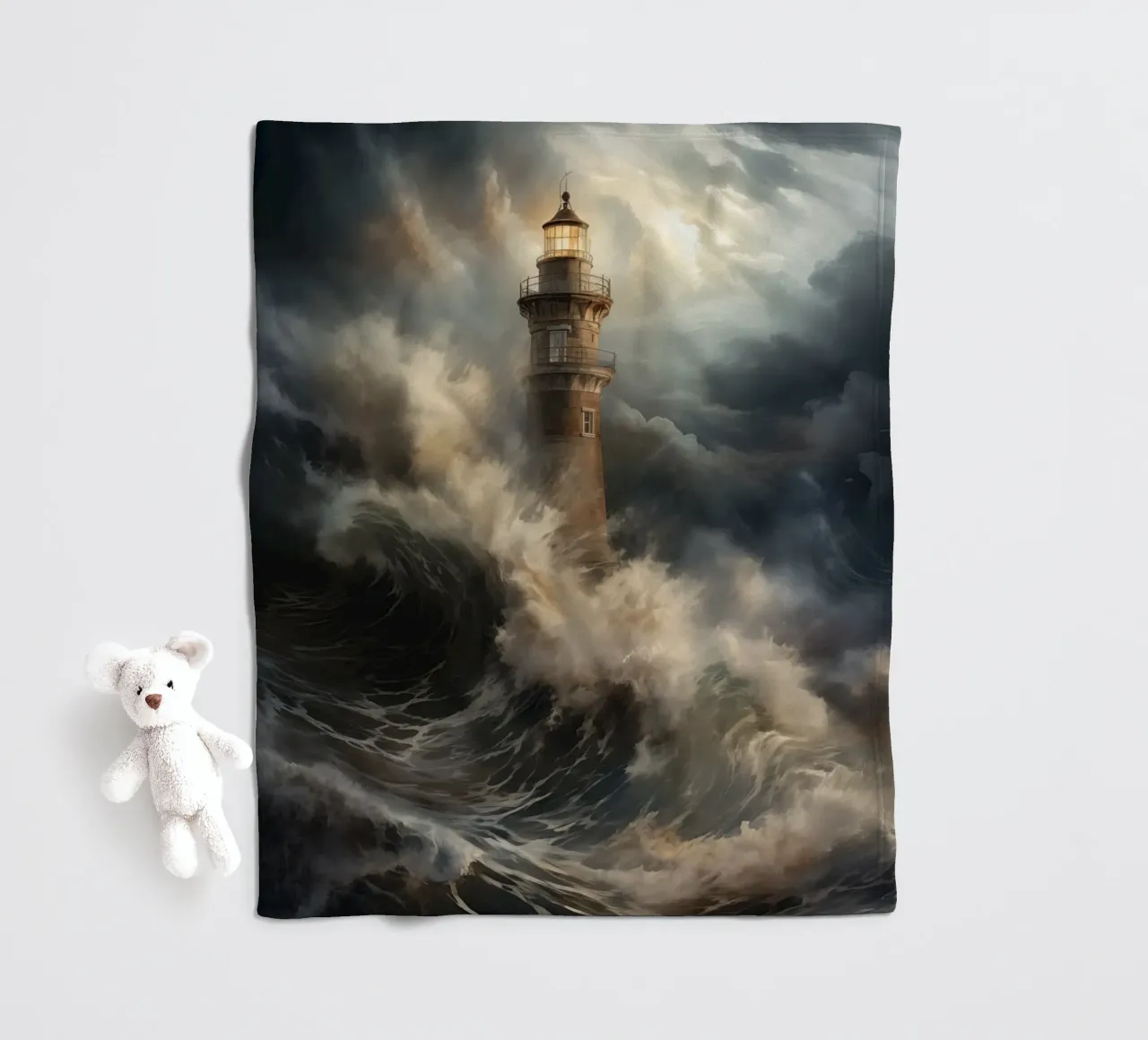 Faro in un mare impetuoso coperta in pile da Imagine