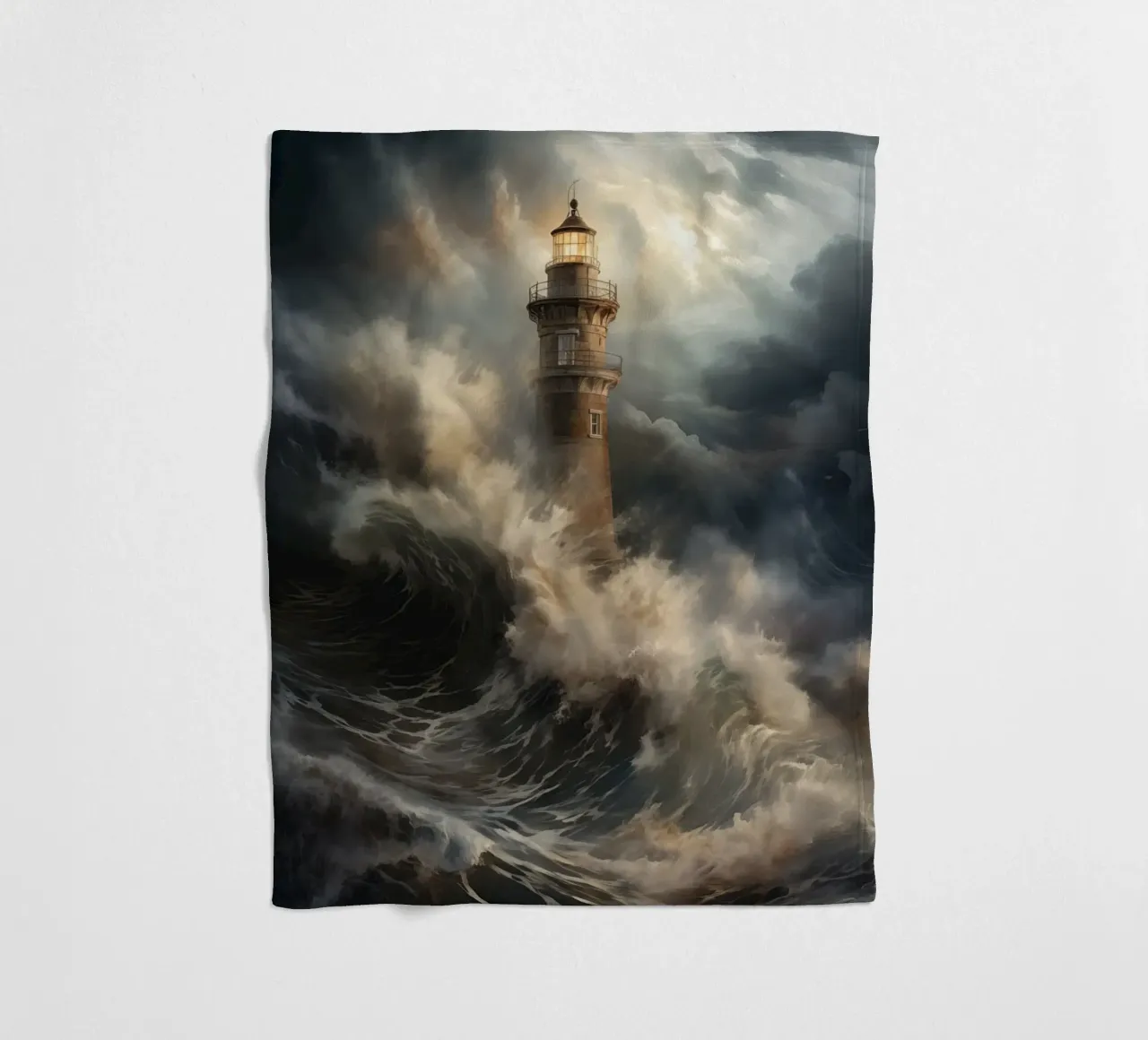 Faro in un mare impetuoso coperta in pile da Imagine