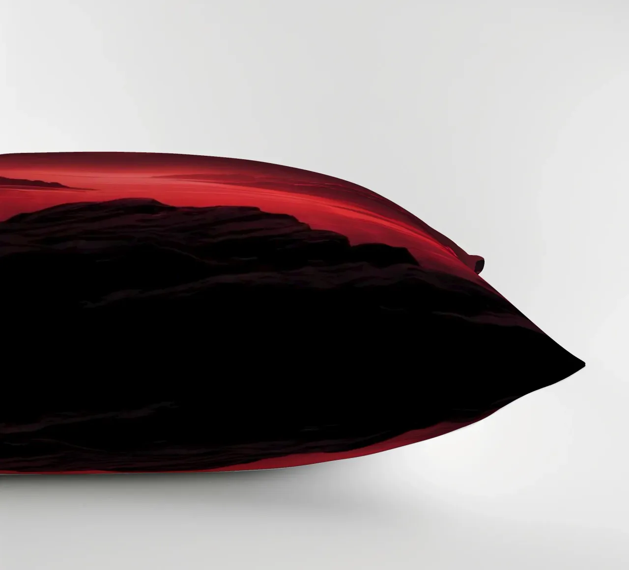 deep red tones background and shadowed mountains decorative cushion by DesignDoodle