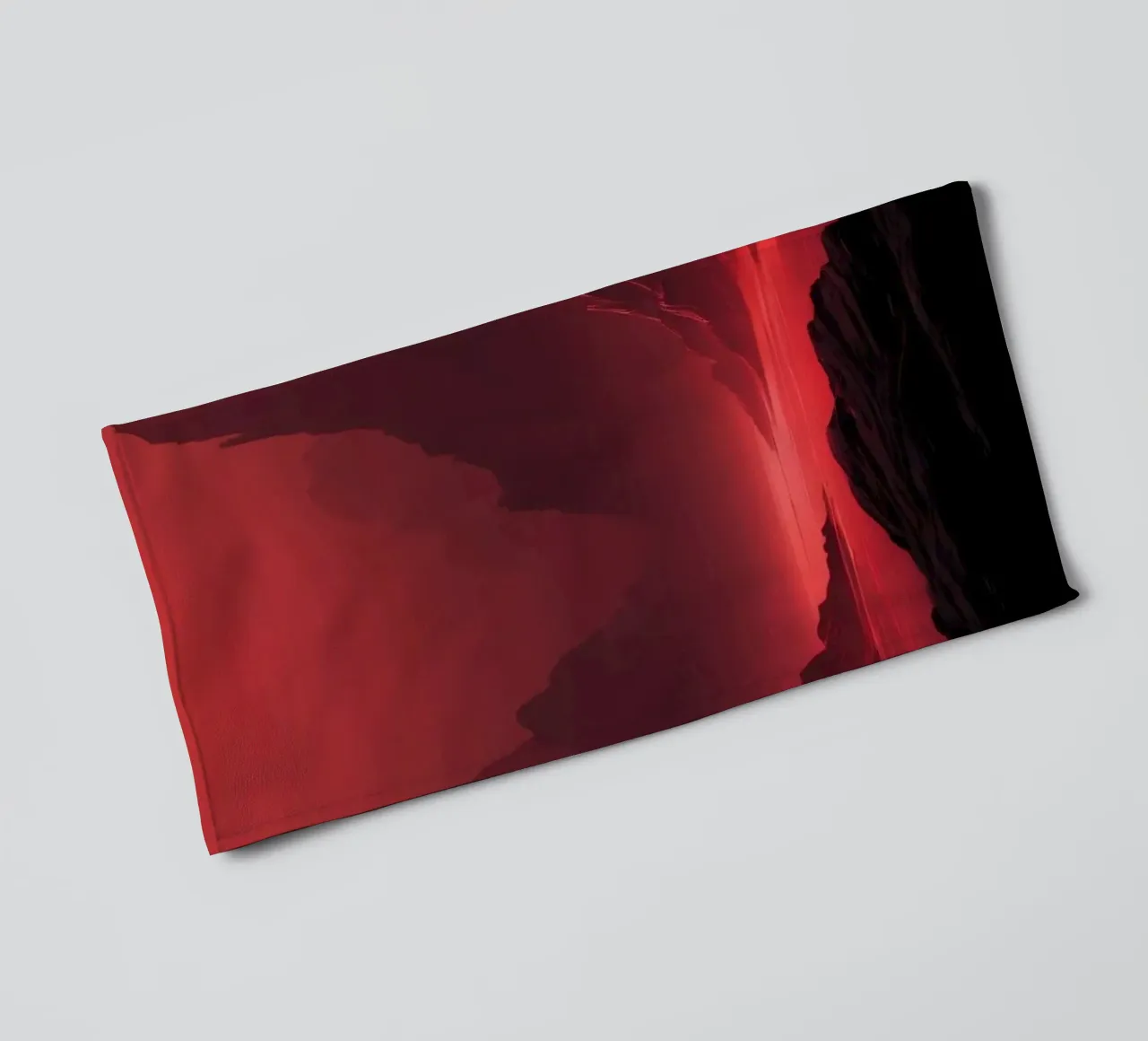 deep red tones background and shadowed mountains towel by DesignDoodle